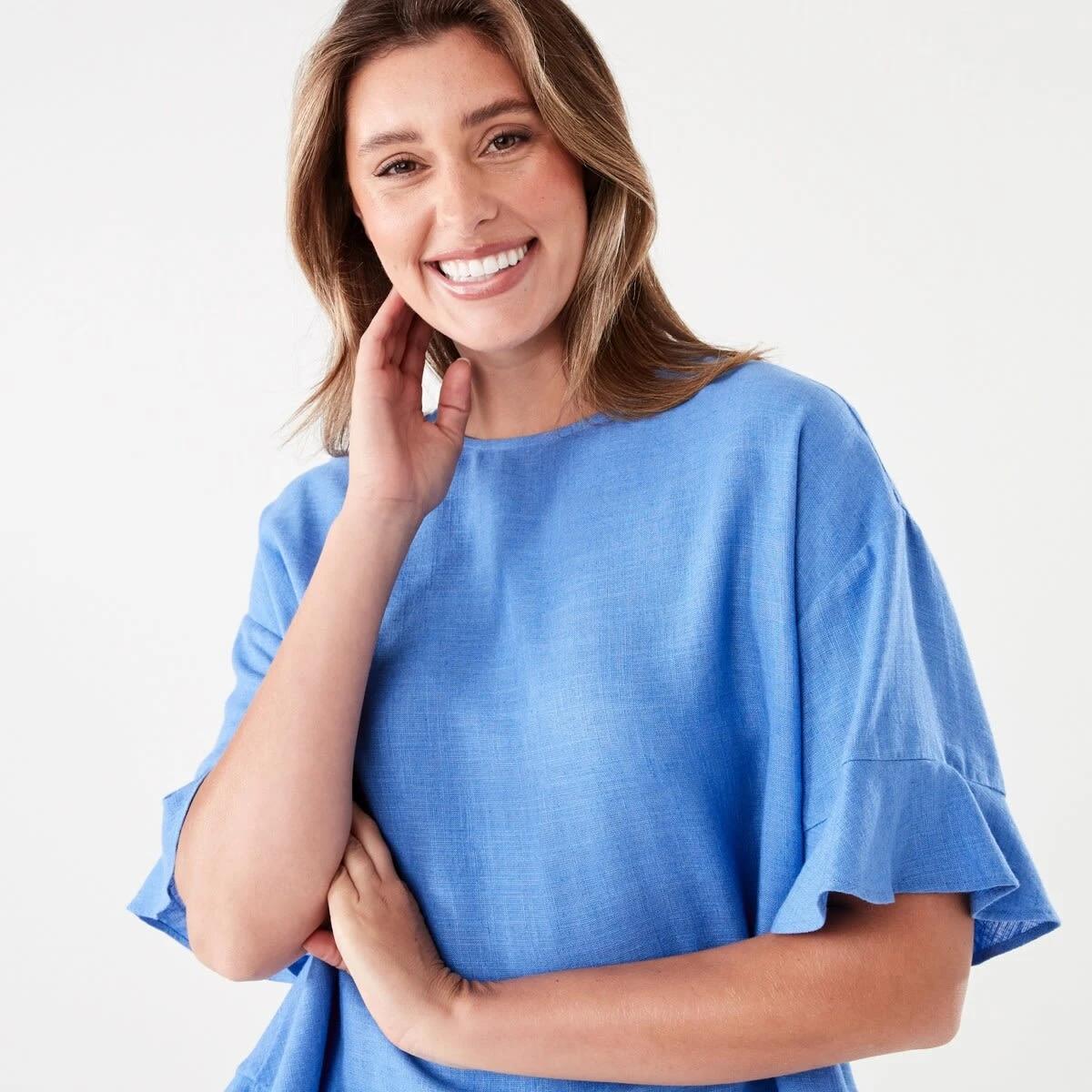 4 Short Sleeve Button Back Relaxed T-shirt BLUE MARINE, 4 of 7