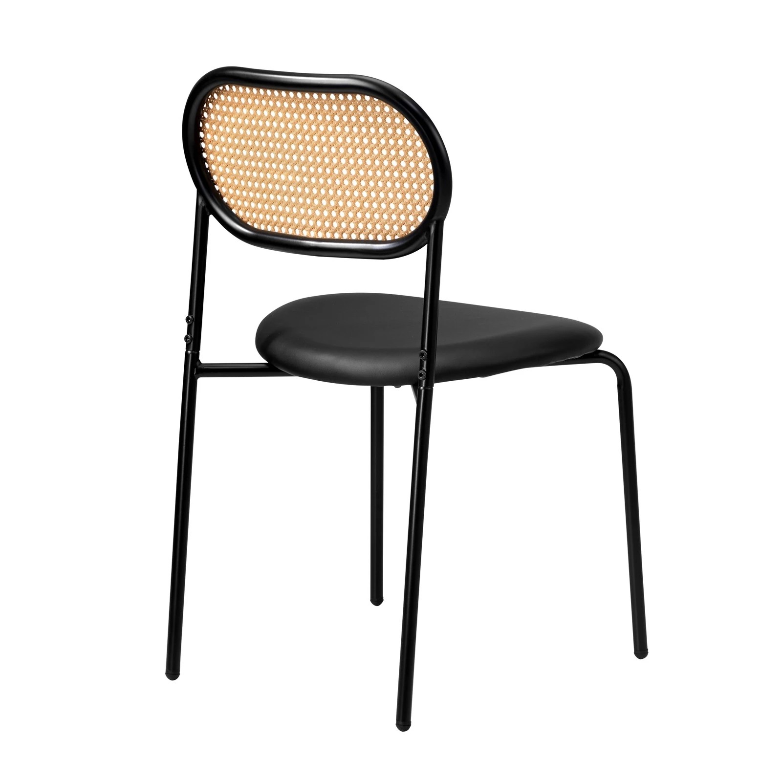 6 Oikiture 4PCS Dining Chair Accent Chairs Rattan Furniture PU Leather - Black, 6 of 9