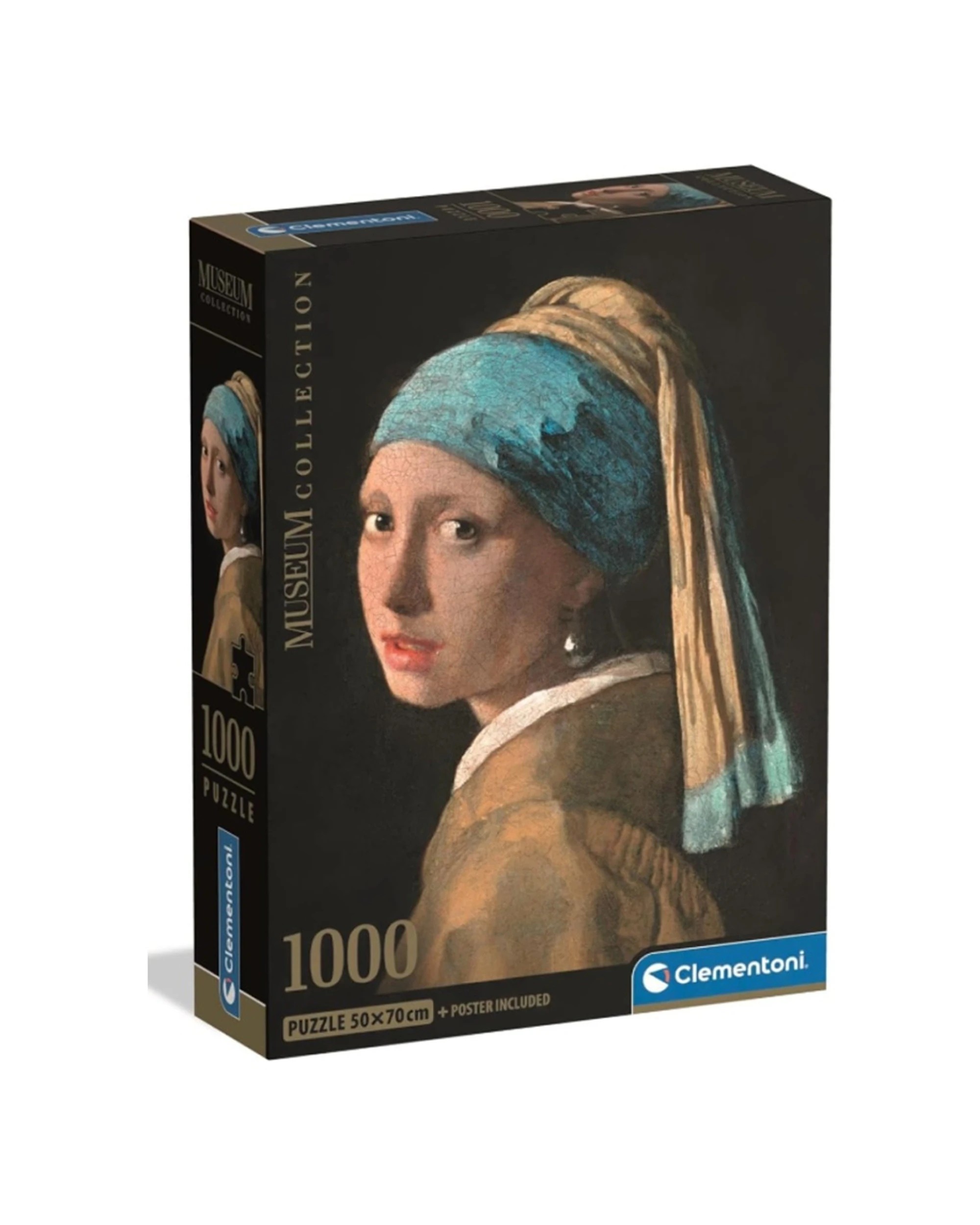 1 Clementoni Museum Collection Girl With Pearl Earring 1000 Piece Puzzle 50x70cm - Multi, 1 of 2