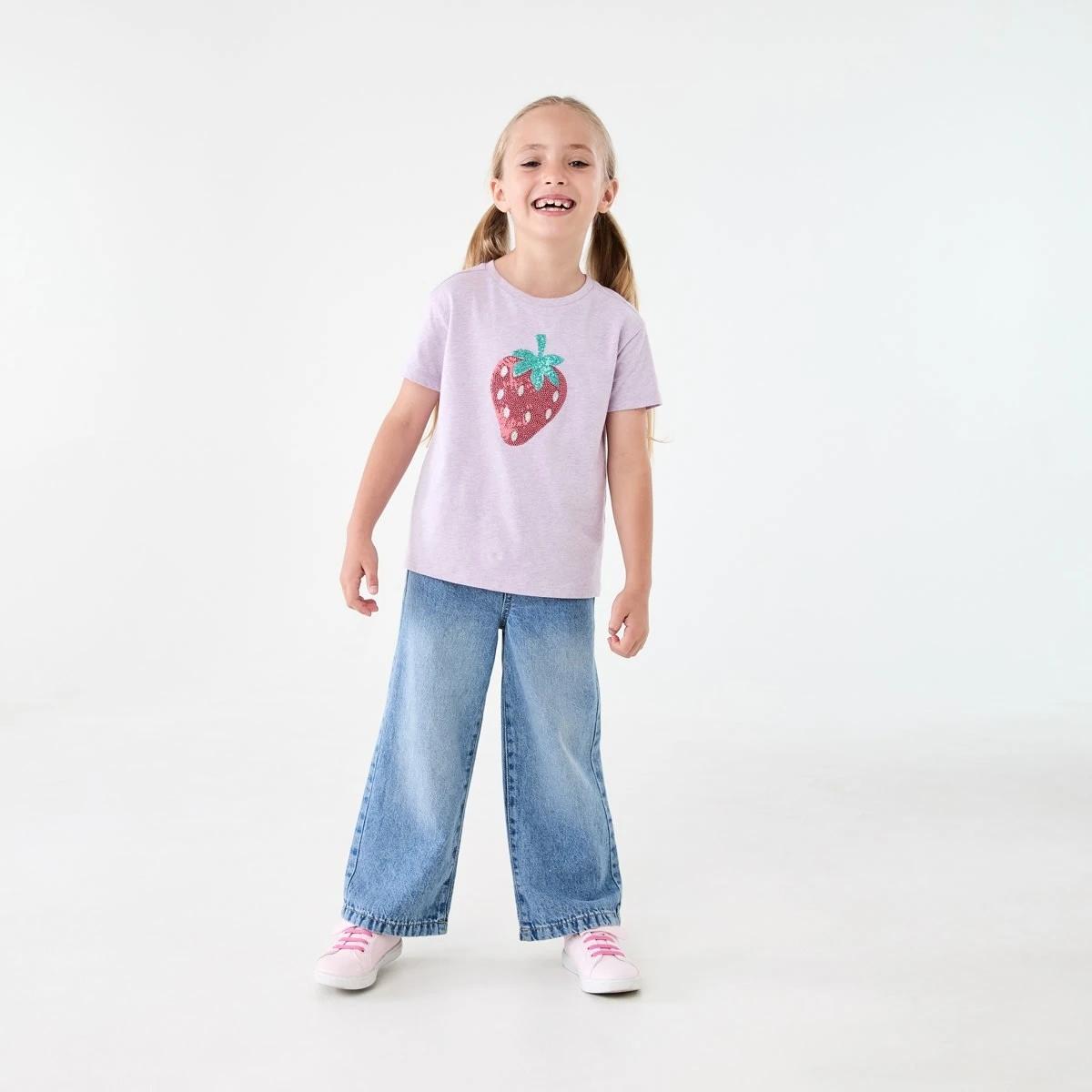 5 Short Sleeve Sequin T-shirt Strawberry, 5 of 8