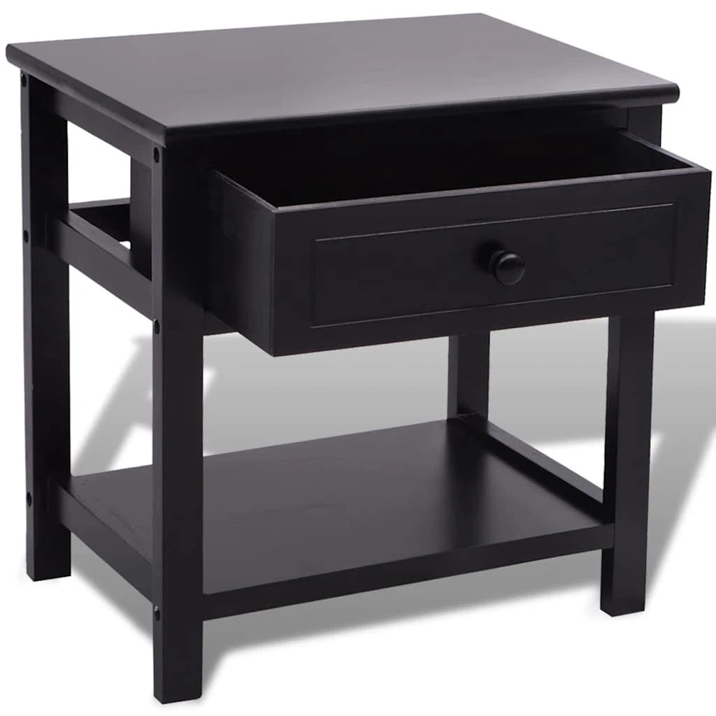 4 vidaXL Bedside cabinet Ample Storage - Black, 4 of 7