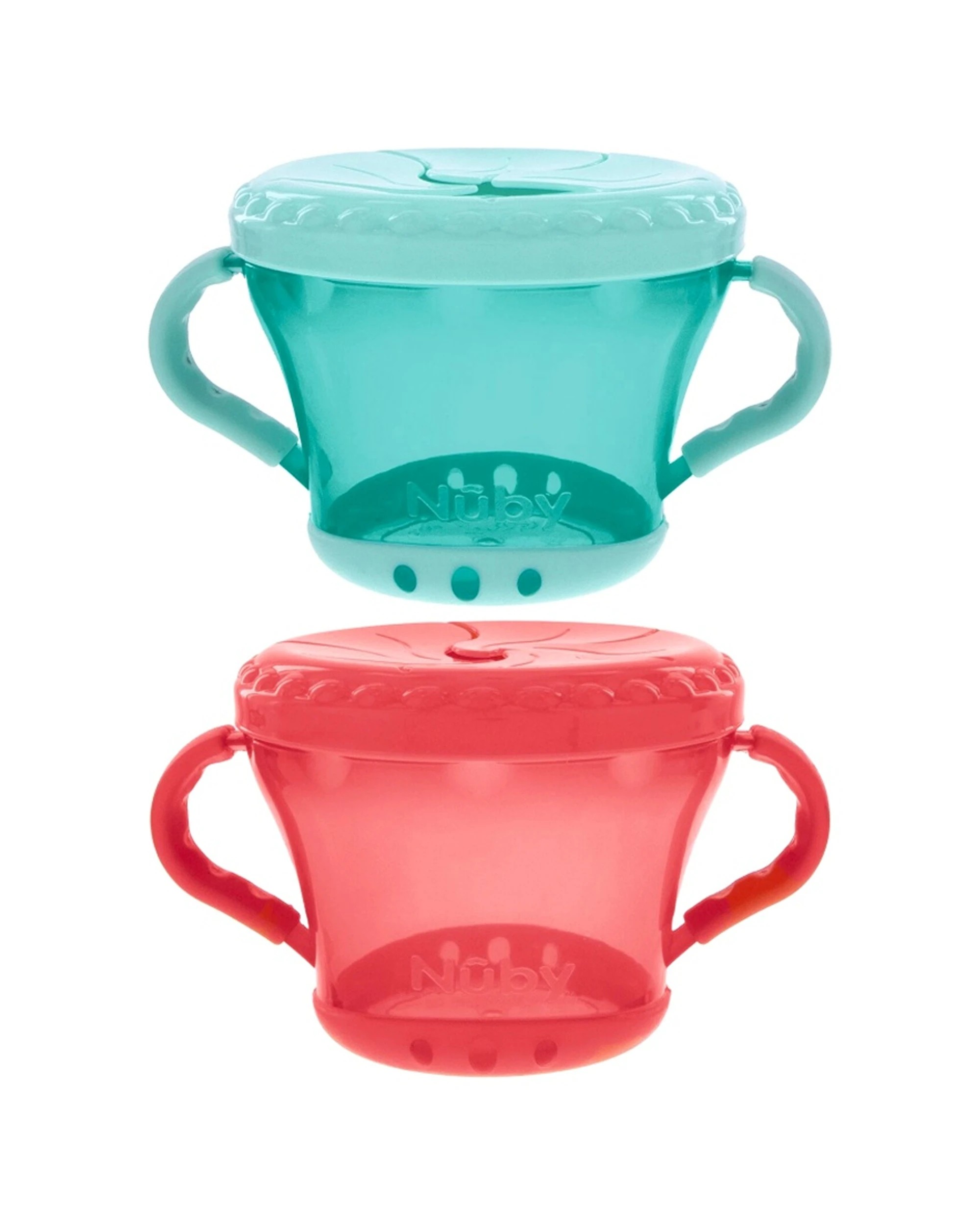 2 Nuby 2x 2pc Snack Keeper Soft Lid Kids Plastic Food Container Toddler - Multi, 2 of 3