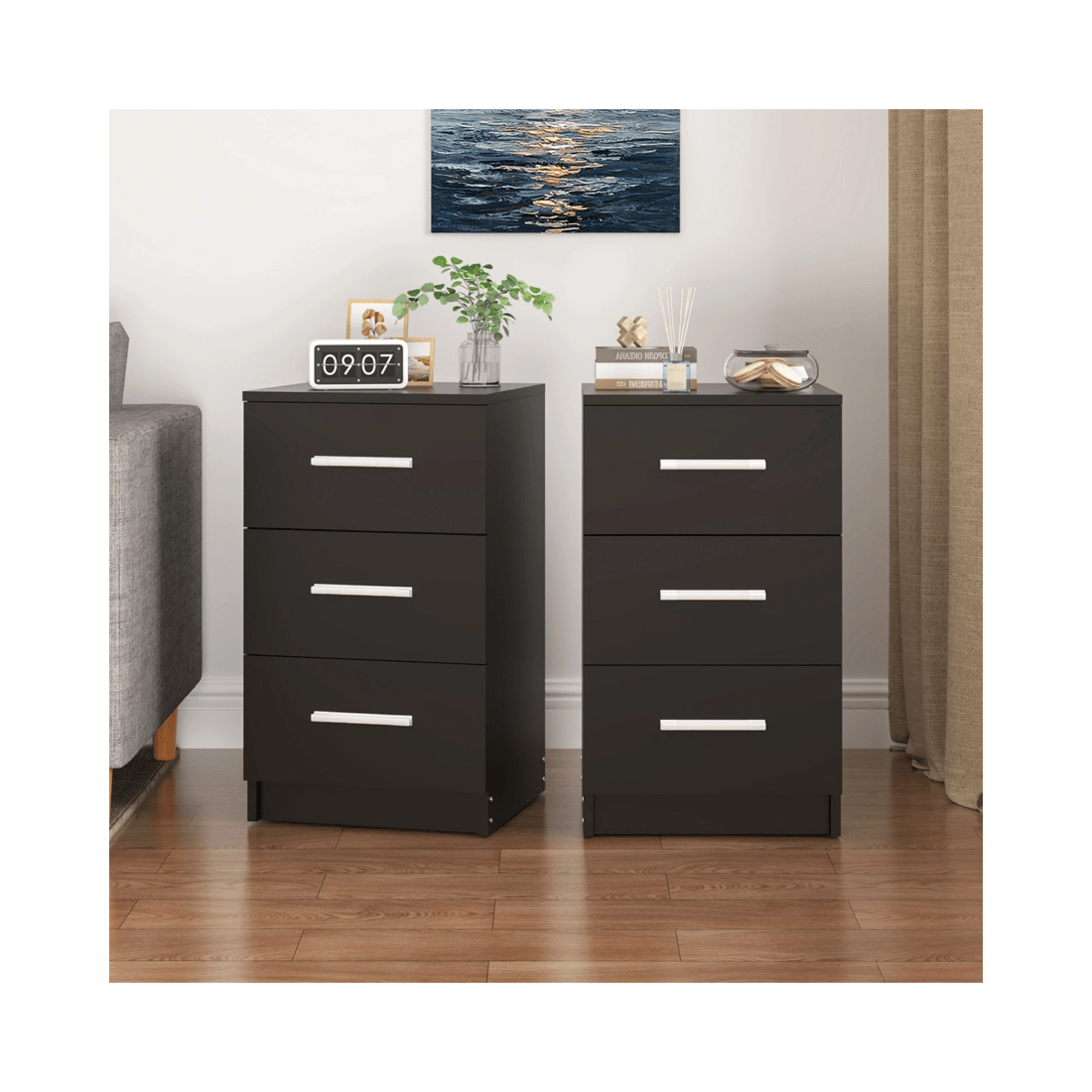 2 Advwin Bedside Table 66cm Set Of 2
 - Black, 2 of 9