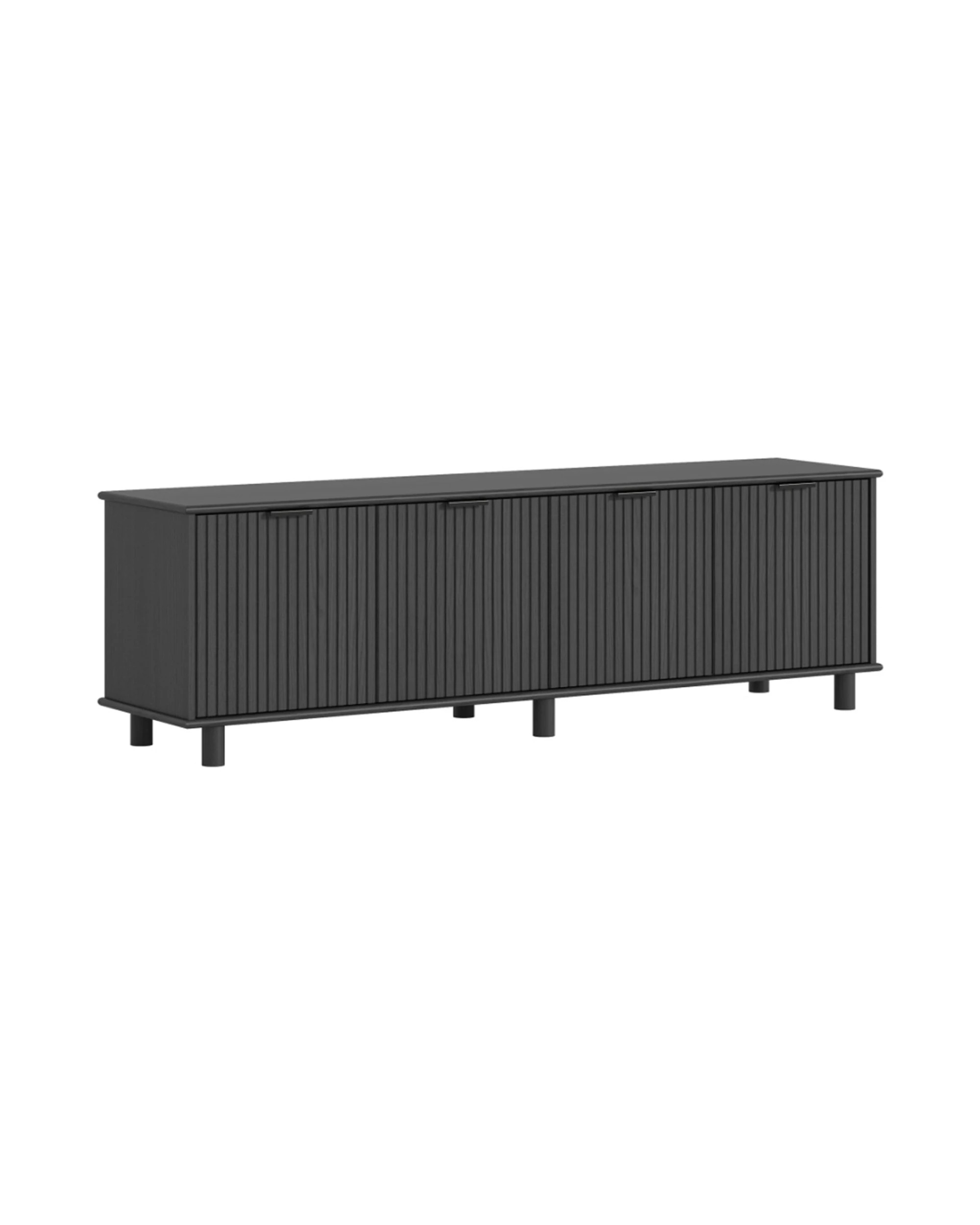 1 Alpine Bay Sorrento 4 Door TV Unit 180cm Woodgrain - Black, 1 of 8