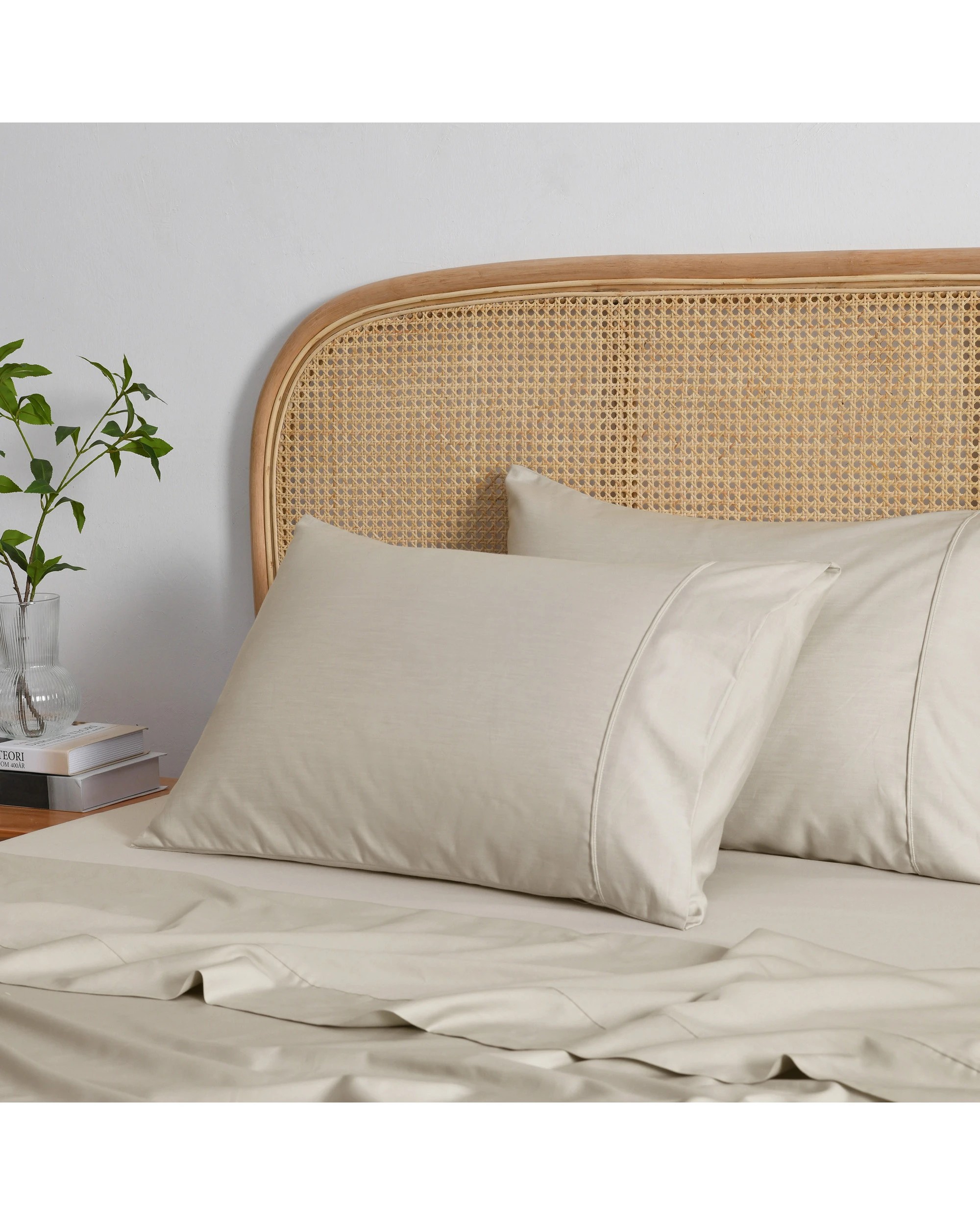 2 Dreamaker 1500TC Cotton Rich Standard Pillowcase Twin Pack - Oat, 2 of 5