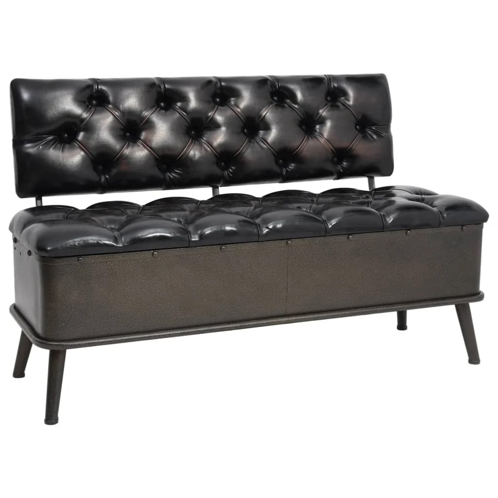 1 vidaXL Storage Bench Artificial Leather - Black, 1 of 6