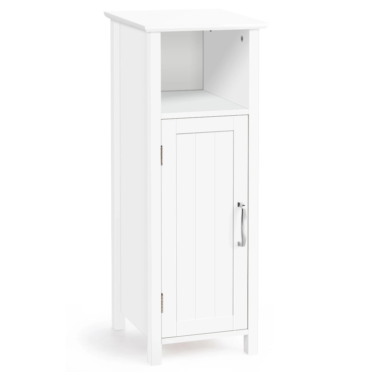 1 Costway Freestanding Bathroom Cabinet Wooden Storage Cabinet Floor Cupboard - White, 1 of 4