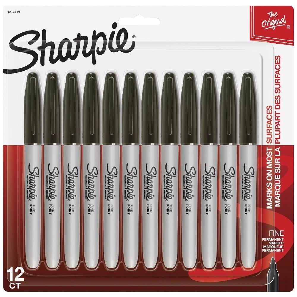 2 Sharpie Fine Permanent Markers Black 12 Pack, 2 of 9