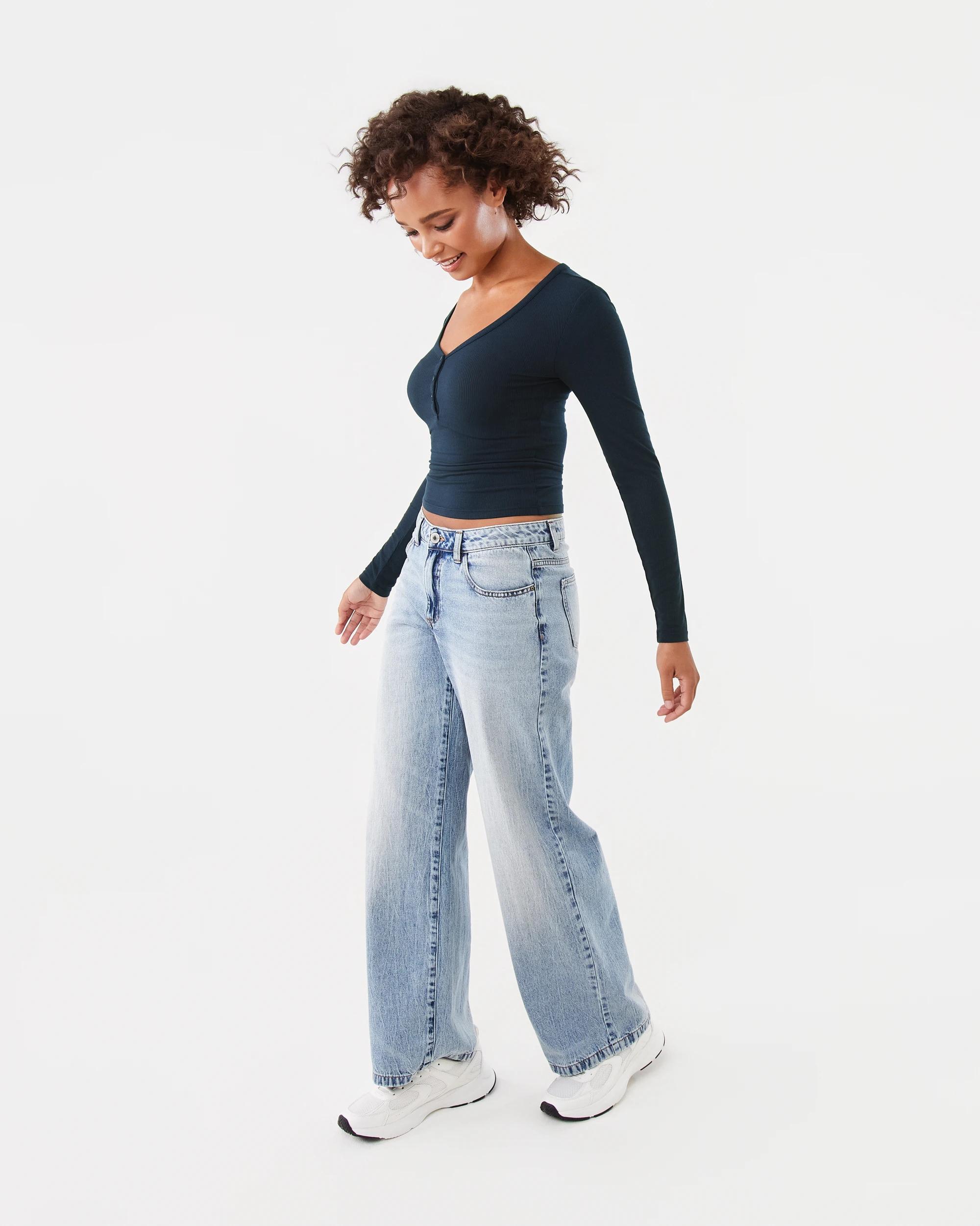 3 Long Sleeve Henley Top Navy Blaze, 3 of 7