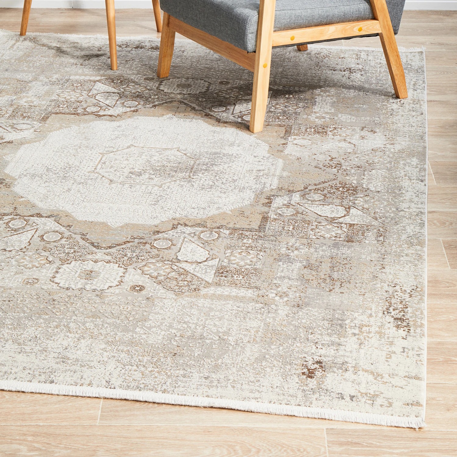 4 Common Ground Rugs Glimmers 110 400x300cm - Extra Extra Large Bamboo Silk Power Loomed Floor Rug - Grey, 4 of 9