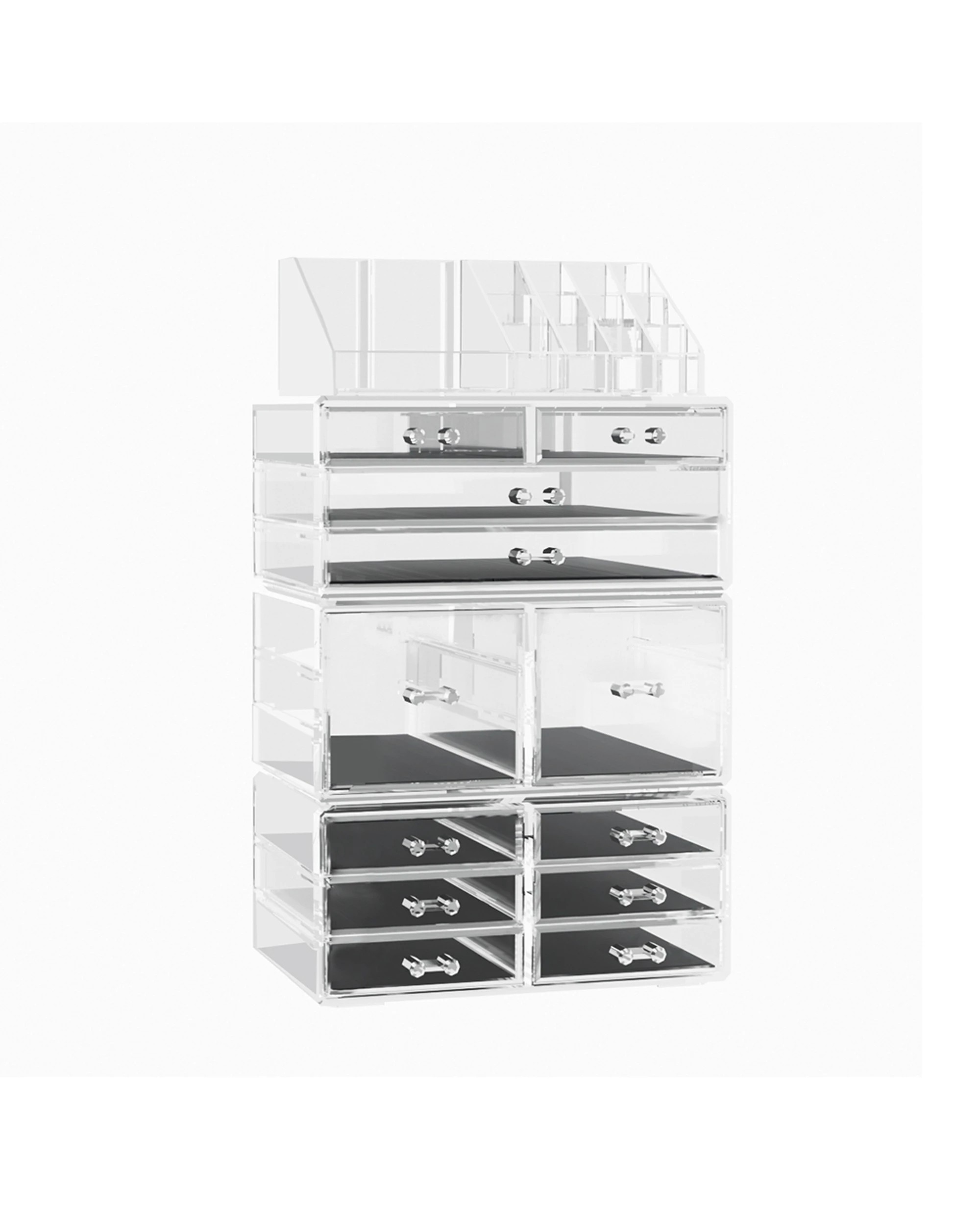 1 Embellir Makeup Organizer Acrylic Cosmetic Organizer Storage Box Jewellery Holder - Natural, 1 of 7