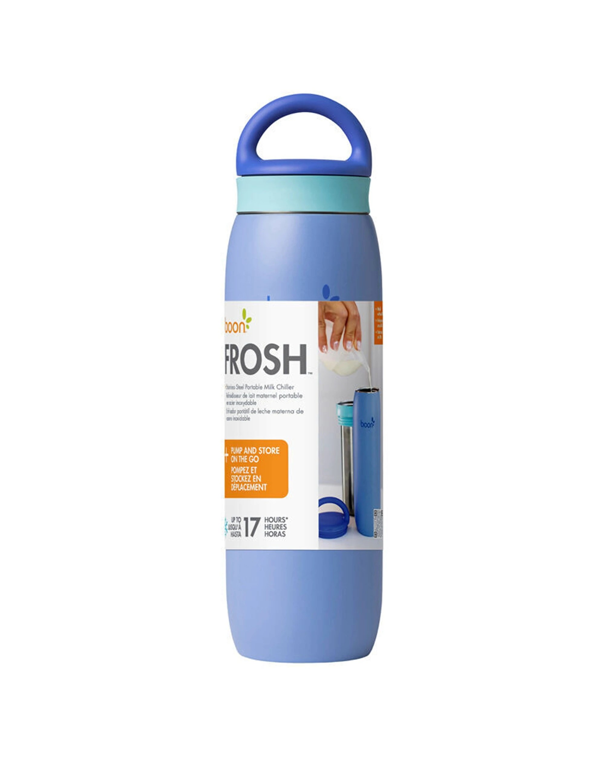 2 Boon Frosh Stainless Steel Breast Milk Storage Flask/Container 2PK 700ml - Blue, 2 of 8
