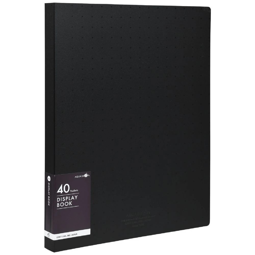 1 Aqua Drops A4 Display Book 40 Pocket Fixed Black, 1 of 4