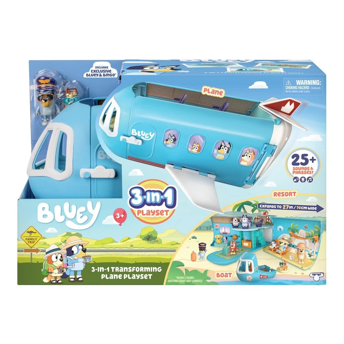 1 Bluey 3-In-1 Airplane Transforming Playset, 1 of 10