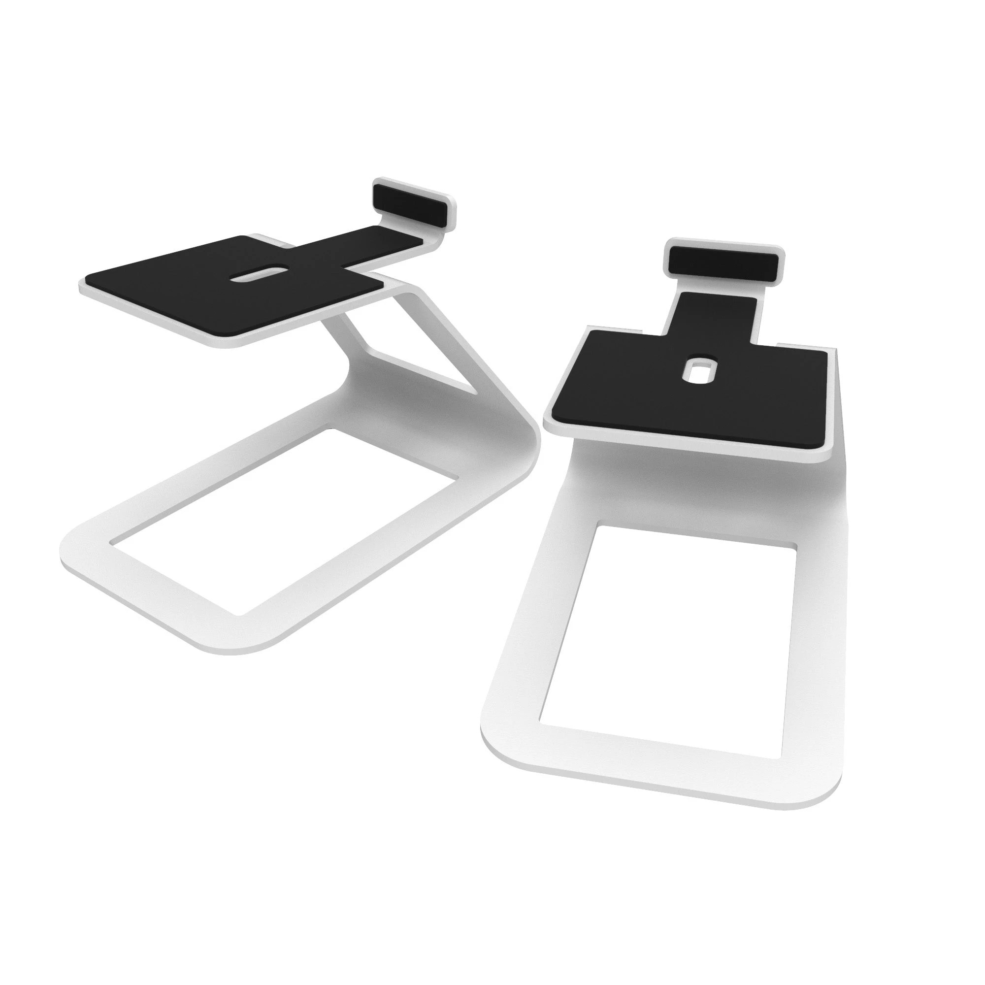 1 Kanto SE4W Elevated Desktop Speaker Stands for Midsize Speakers - Pair, White - White, 1 of 6