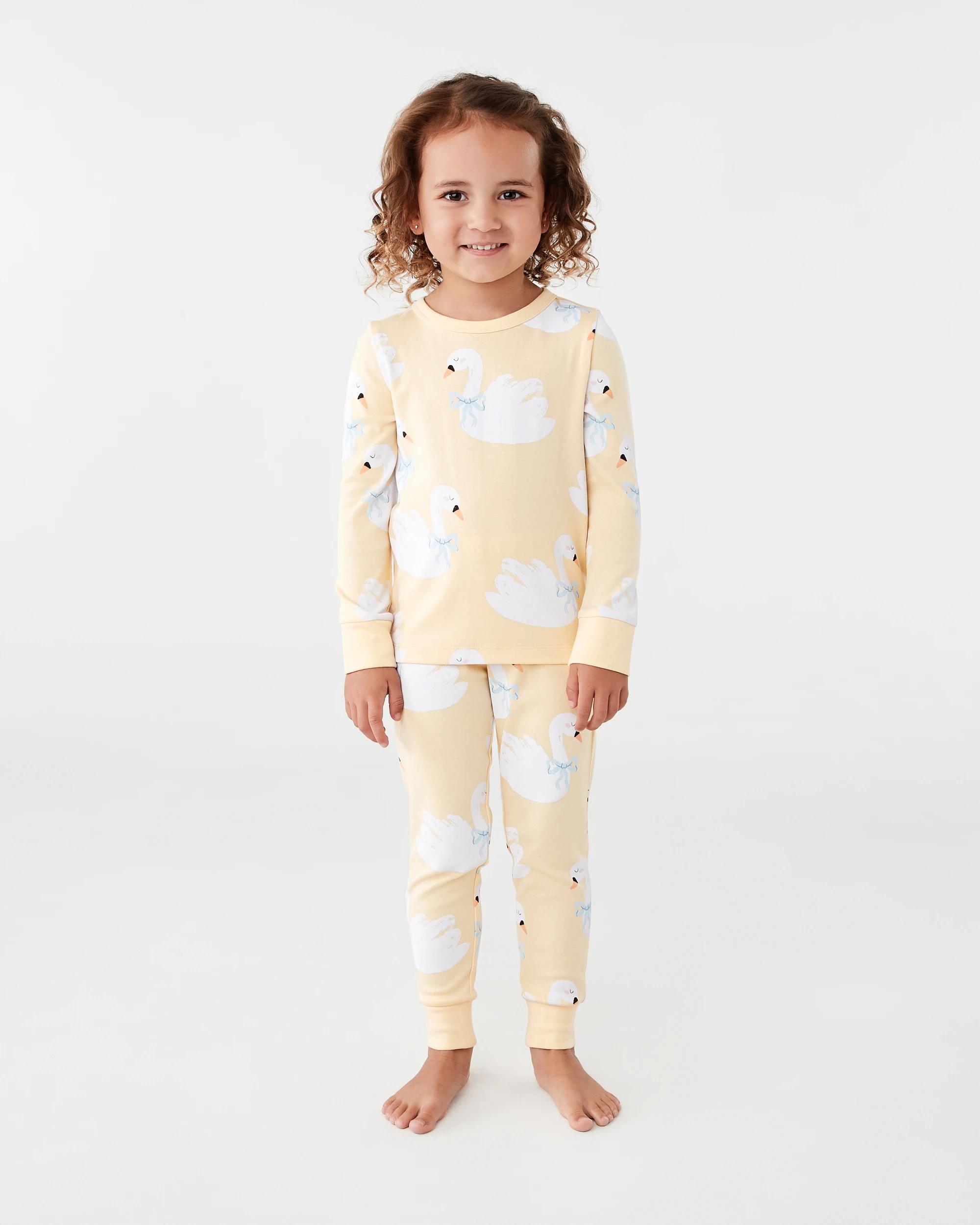 1 Ribbed Pyjama Set Ylw Swans, 1 of 7