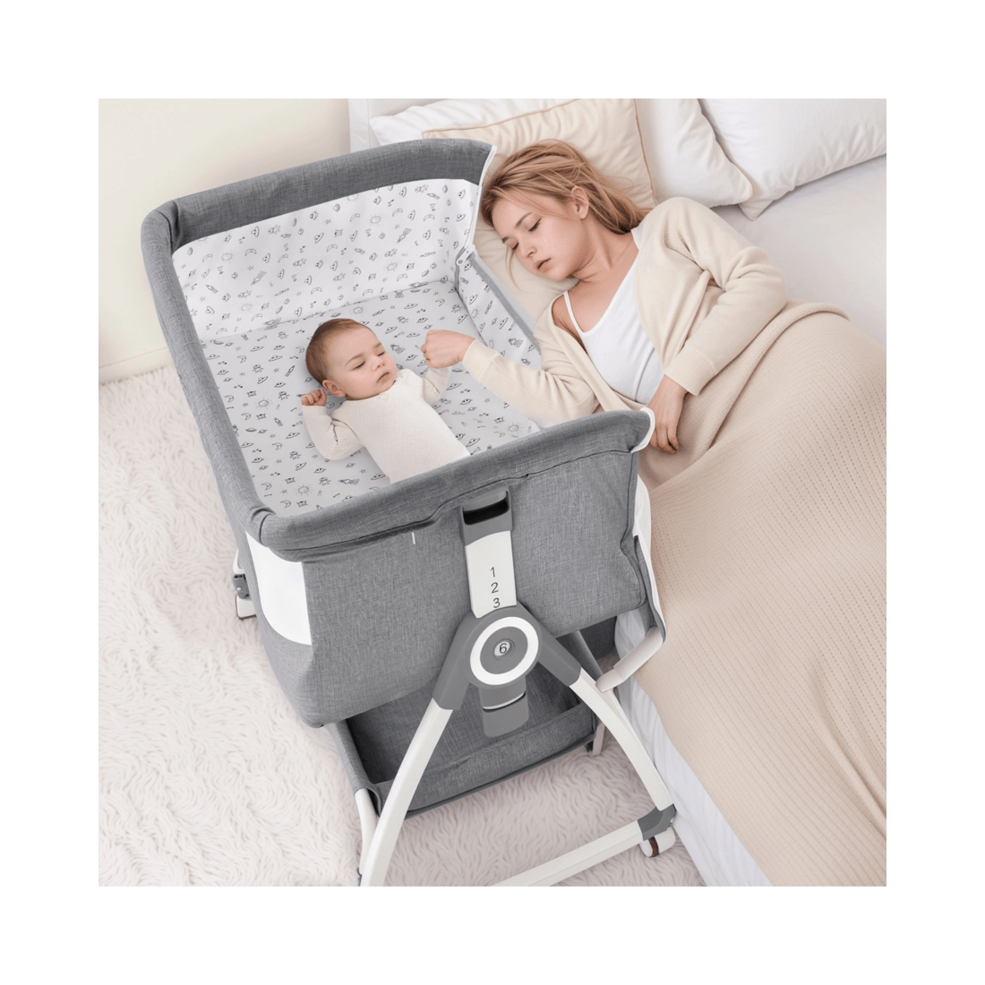 3 Advwin Baby Cot Crib Grey, 3 of 9