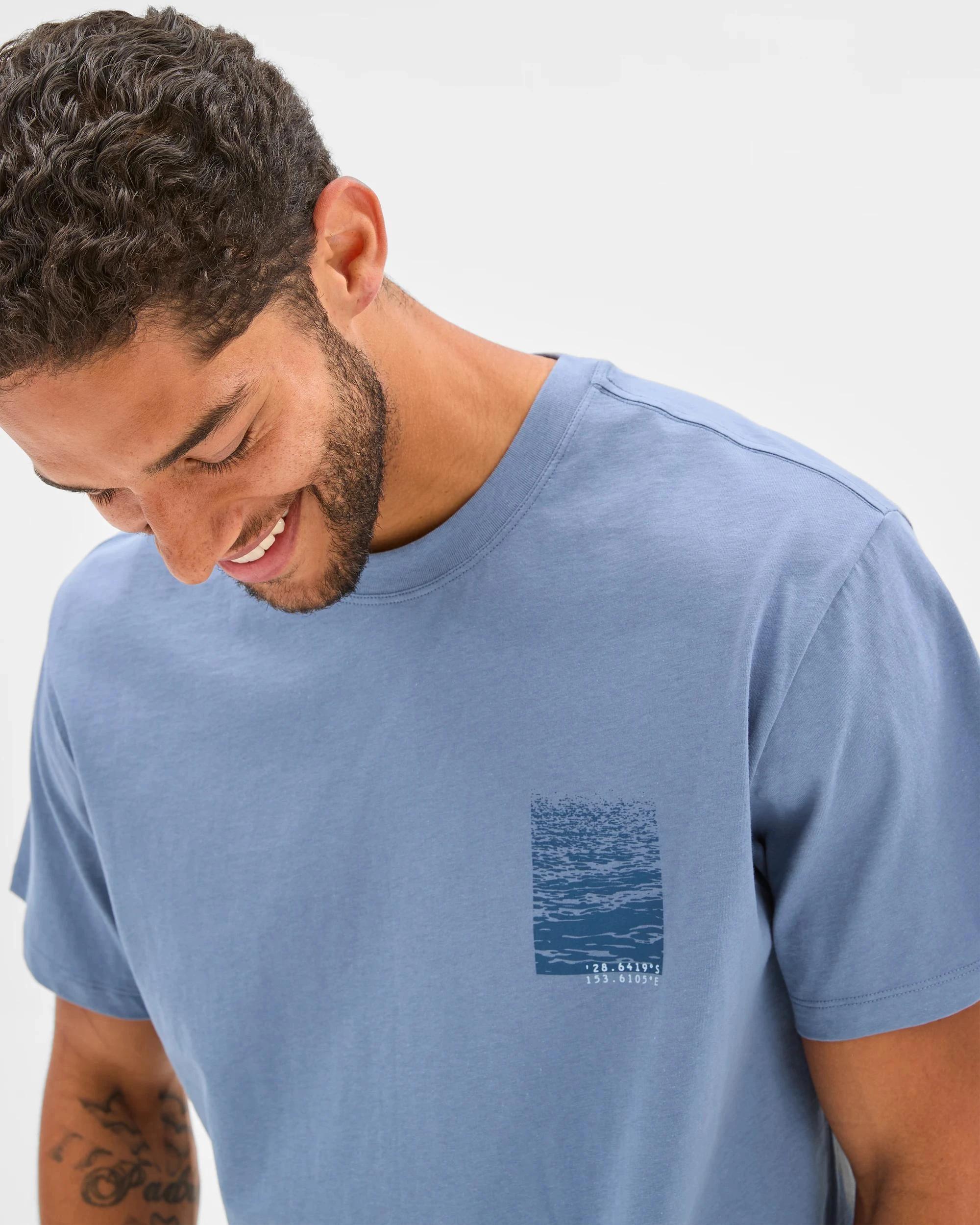 3 Target Australian Cotton Waves Print T-Shirt BLUE, 3 of 5