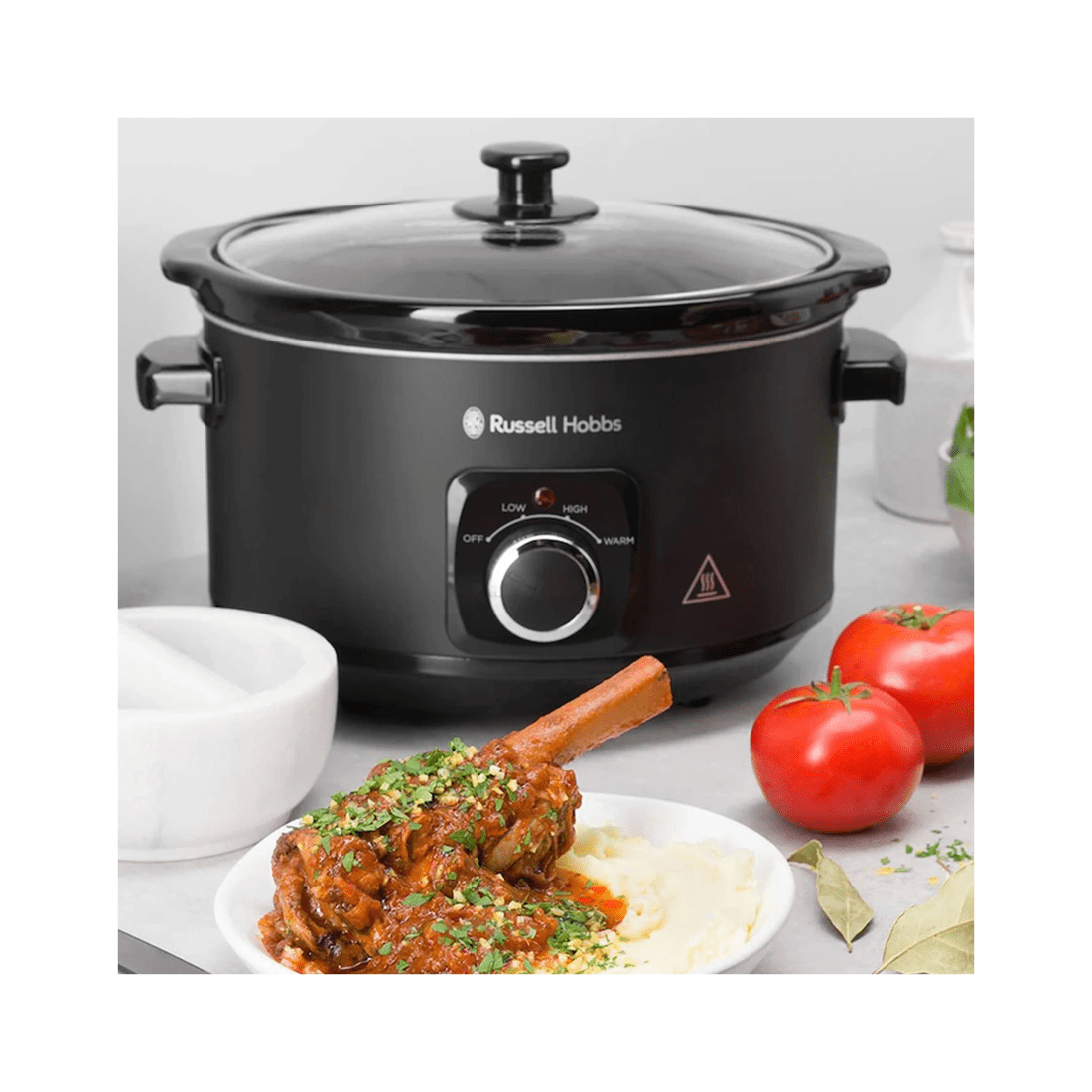 4 Russell Hobbs Rhsc4a Electric 4l Slow Cooker/ceramic Bowl Pot W/ Lid Matte Black
 - Black, 4 of 4