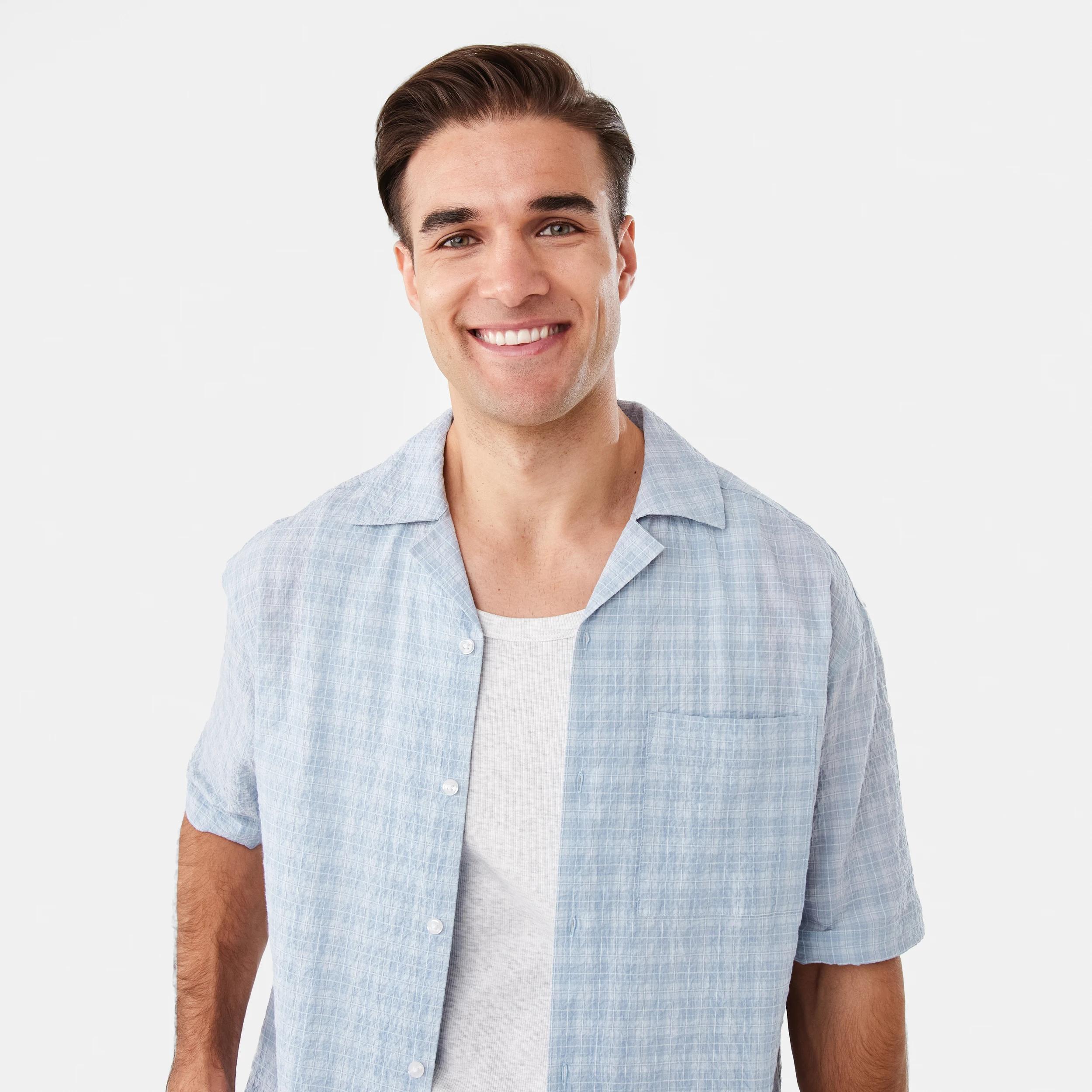 6 Short Sleeve Boxy Shirt Blu Fog, 6 of 9