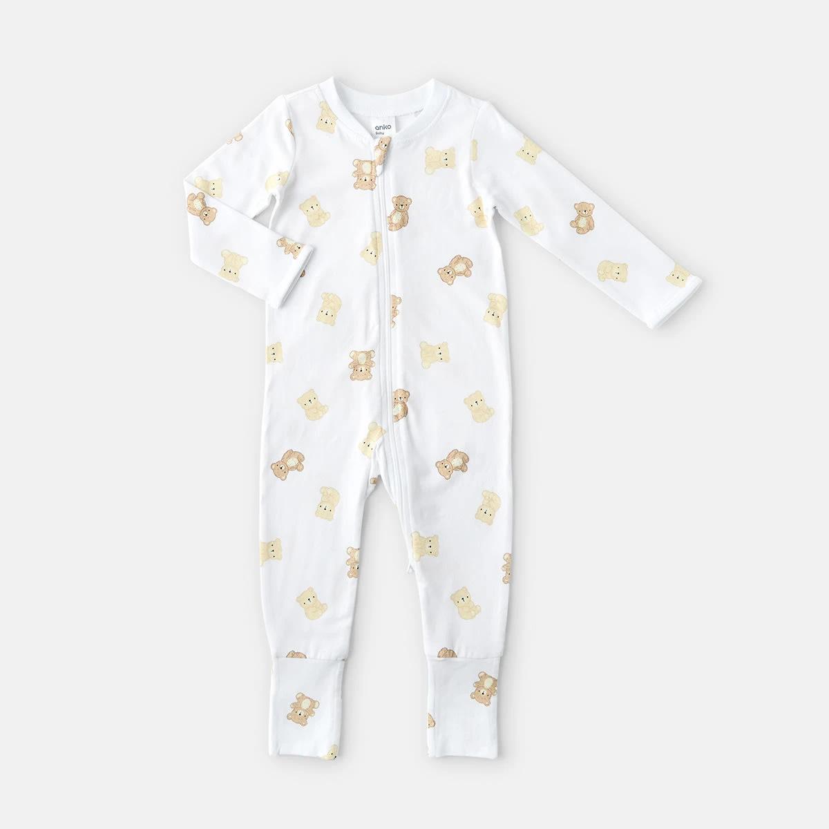 1 Turn Cuff Coverall Wht Teddy, 1 of 3