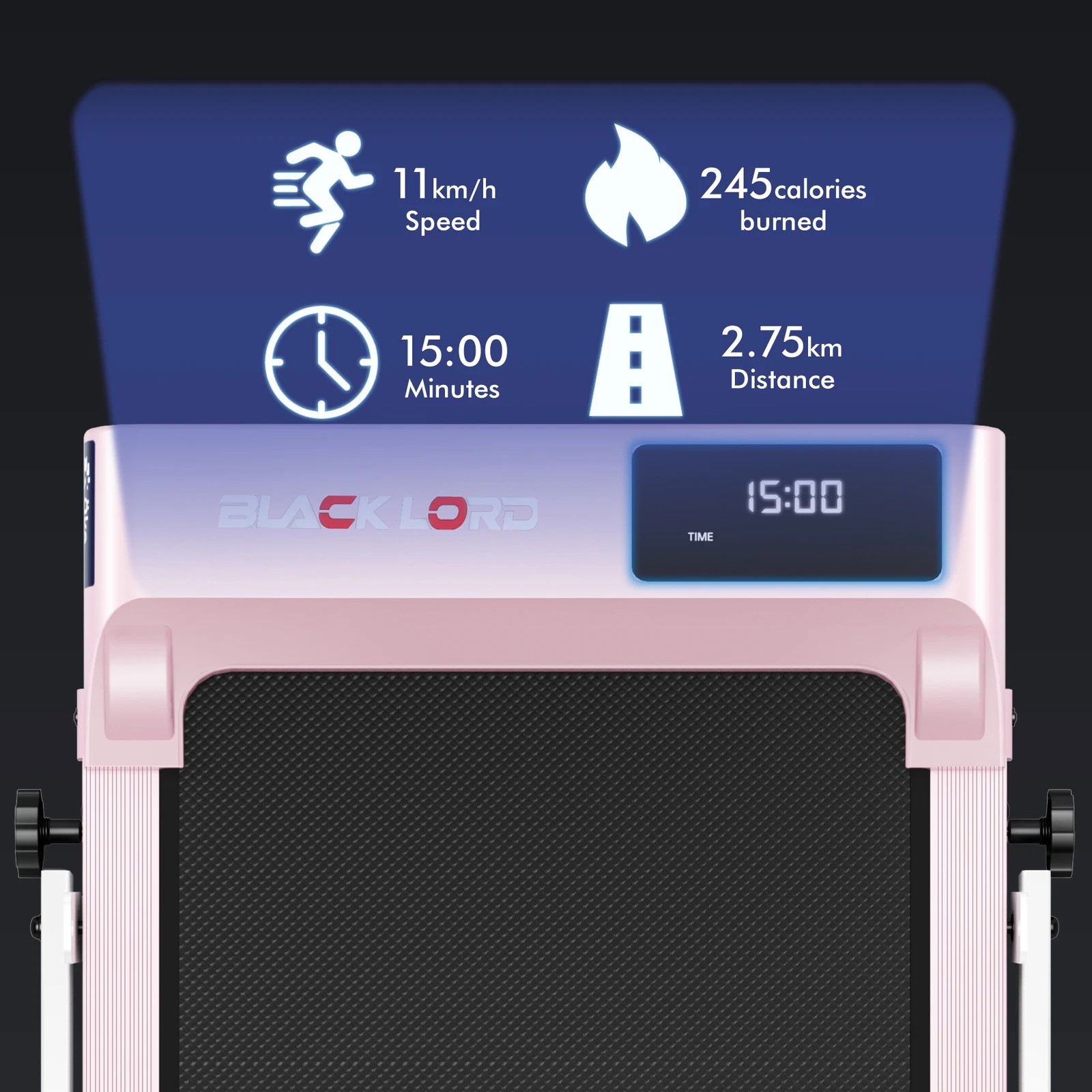 5 Black Lord Treadmill Electric Walking Pad Under Desk Home Gym Incline Fitness - Pink, 5 of 10