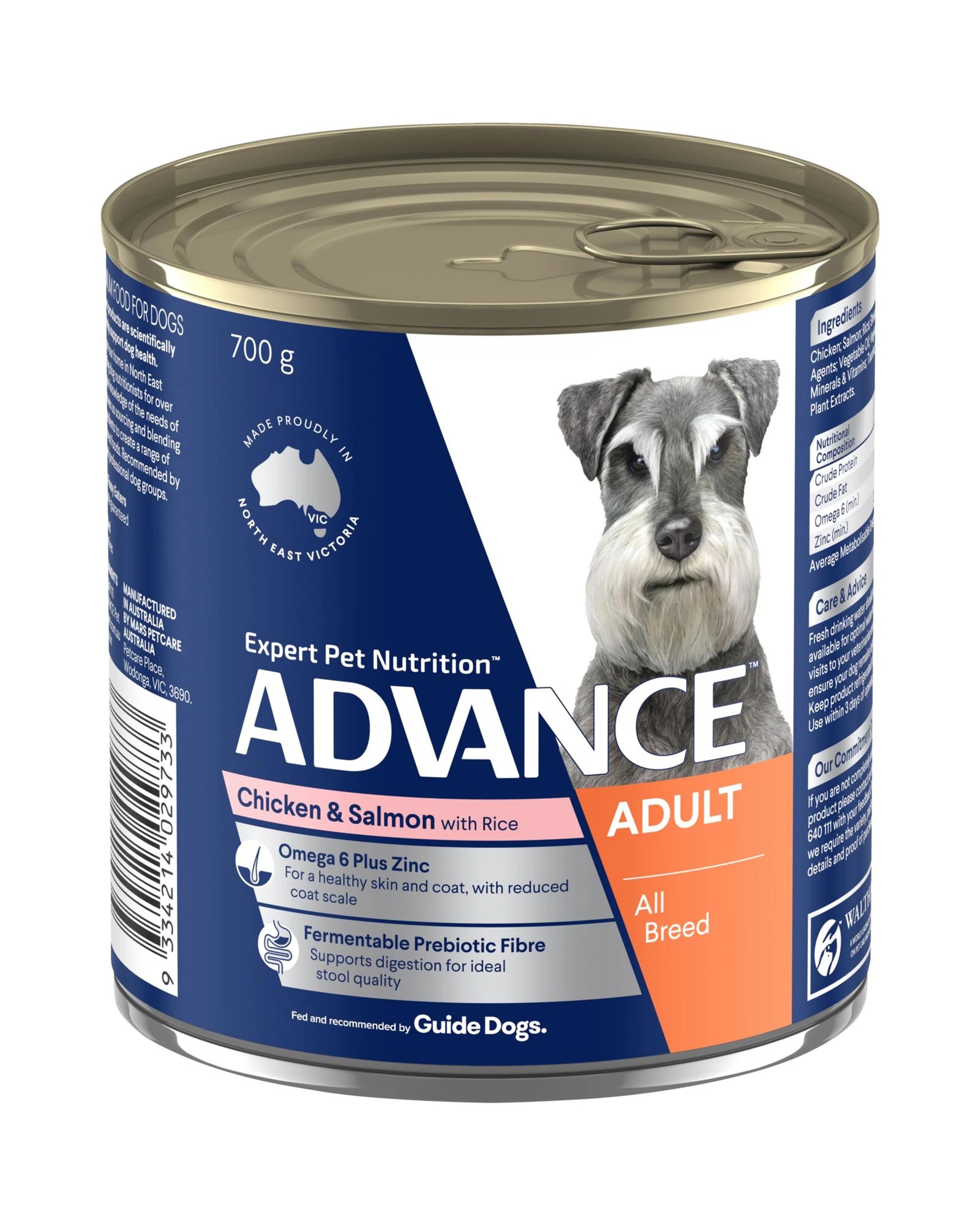 1 Advance Adult All Breed Wet Dog Food Chicken & Salmon w/ Rice 12 x 700g, 1 of 3