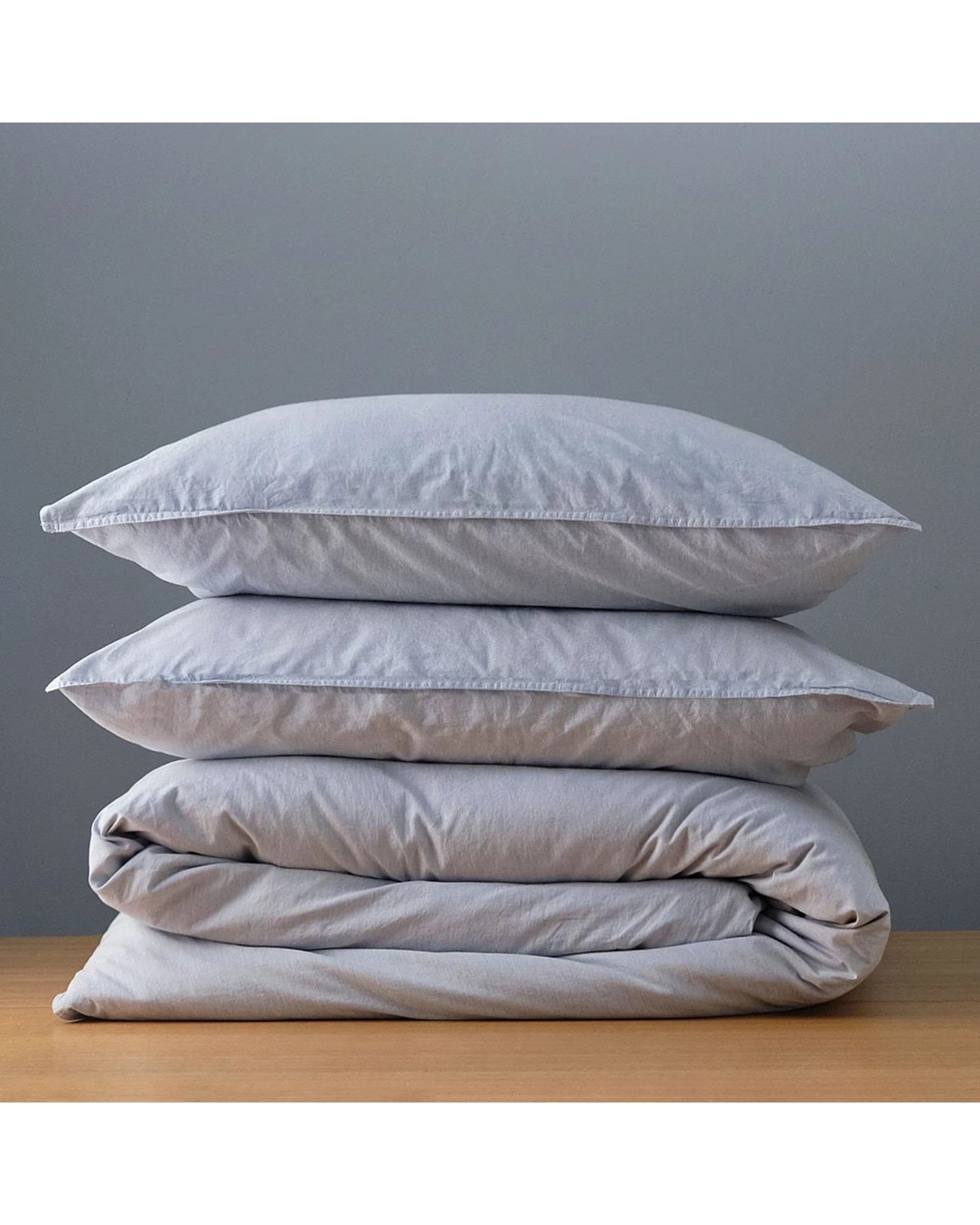 4 Canningvale Vintage Double Quilt Cover Set 100 Percent Cotton Misty - Blue, 4 of 4