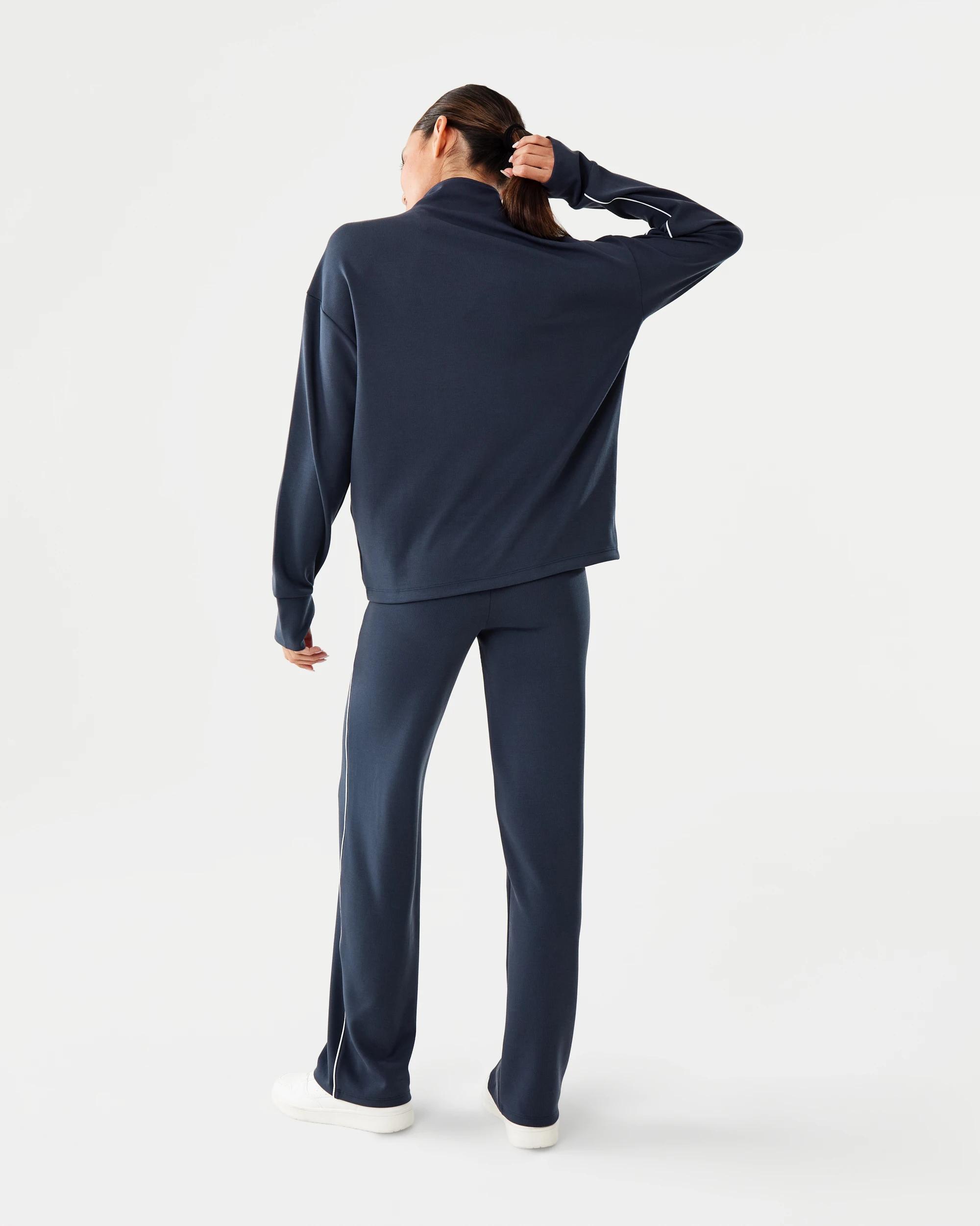 4 Active Womens Ribbed Scuba Long Sleeve Top Shade Navy, 4 of 8