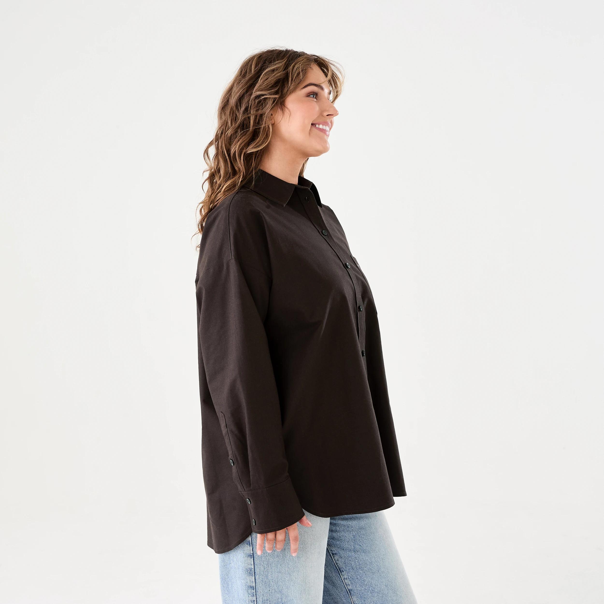 3 Long Sleeve Oxford Shirt MELTED CHOCOLATE, 3 of 6