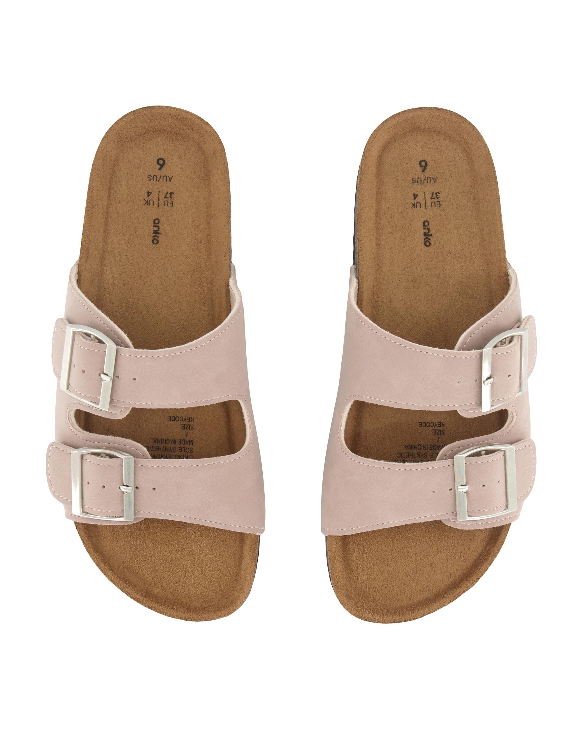 3 Two Band Buckle Footbed Slides Mushroom, 3 of 3