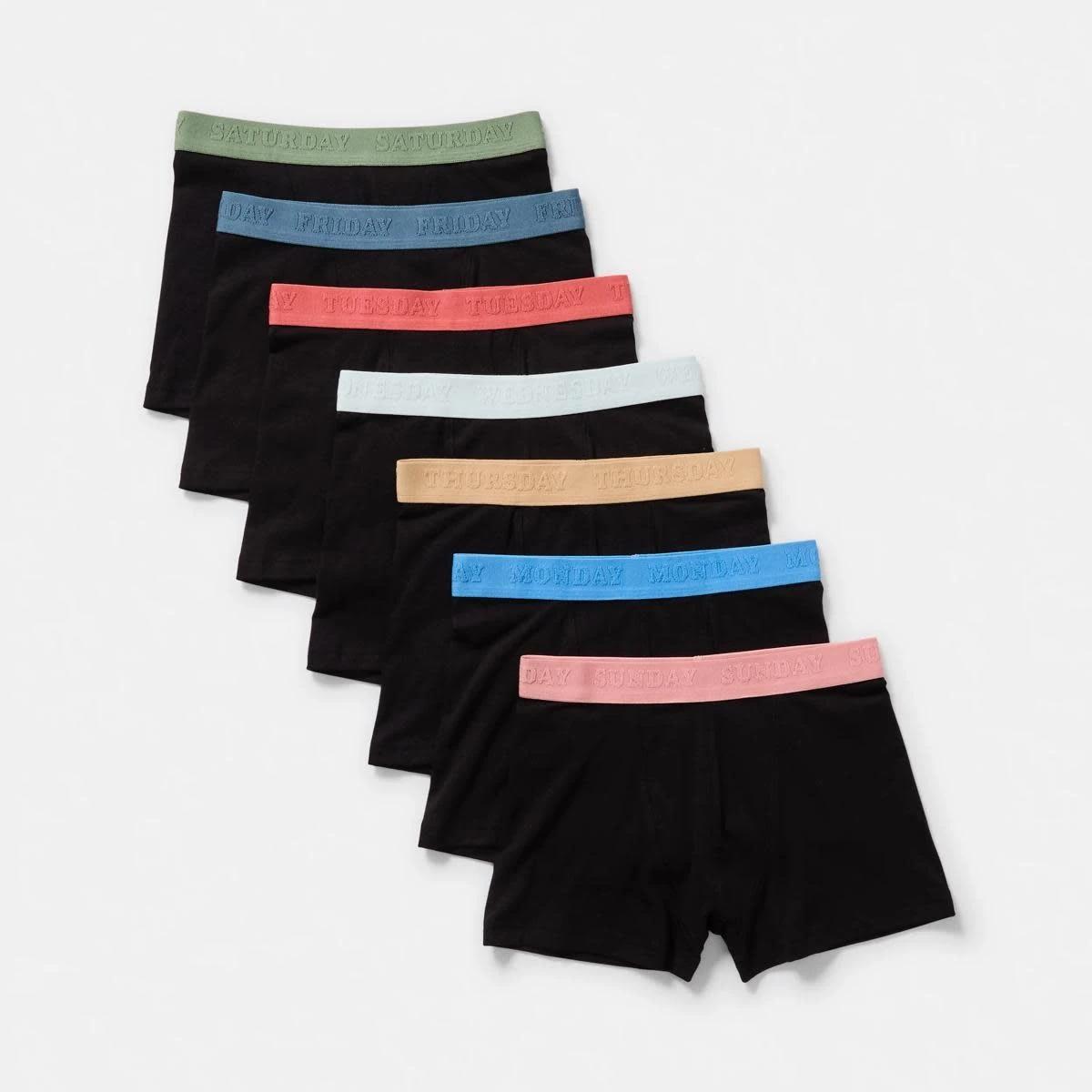 1 7 Pack Attached Elastic Trunks BLUE DAYS OF THE WEEK, 1 of 10