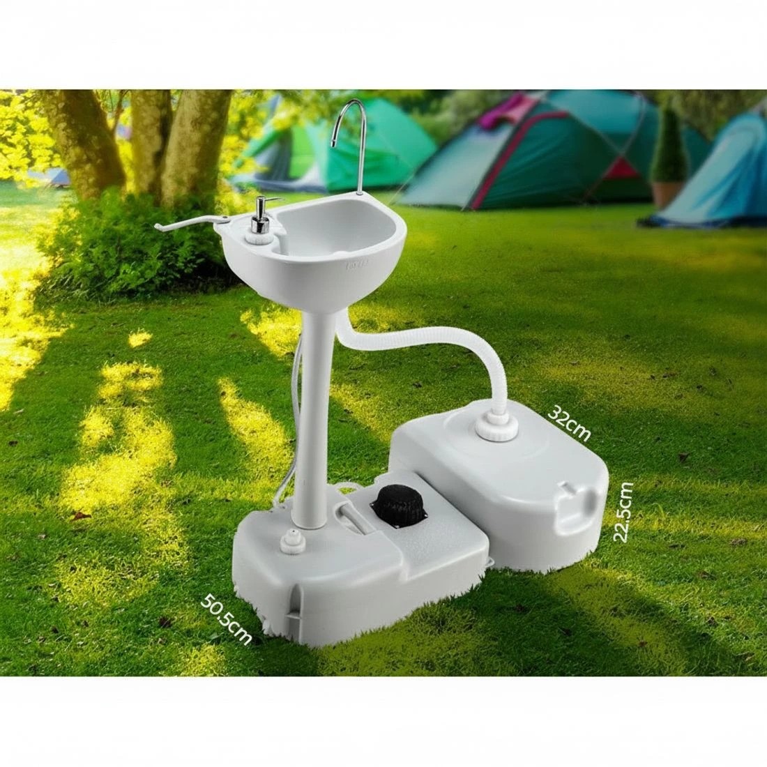 6 Weisshorn Camping Basin Portable Hand Wash Sink Stand 43L Capacity - Grey, 6 of 8