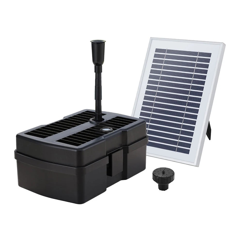 1 Gardeon Solar Submersible Water Pond Fountain Pump with Filter Box 4.6FT 470L/H - Black, 1 of 5