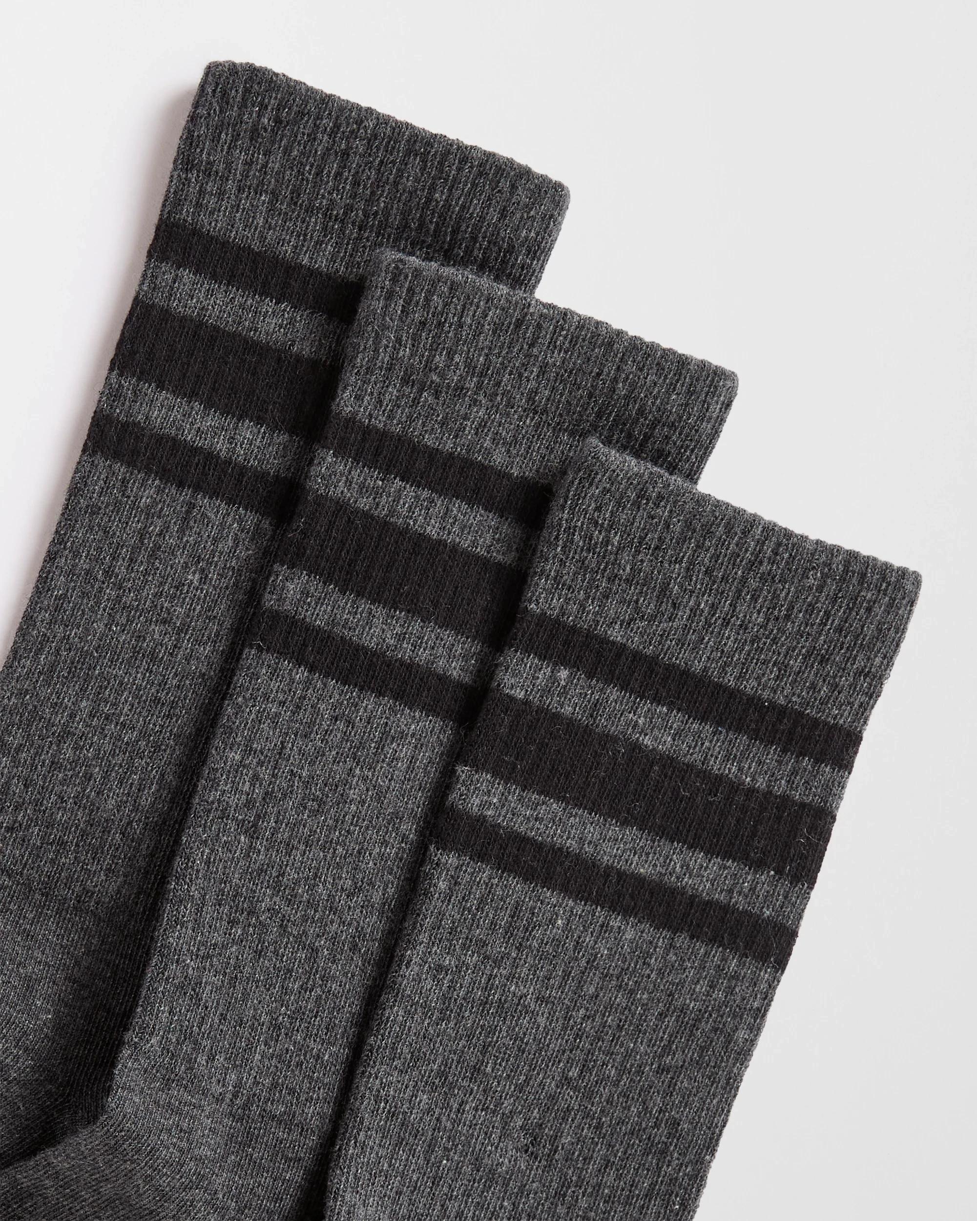 3 Maxx Australian Cotton Blend 3 Pack Casual Rib Socks CHAR MARLE, 3 of 3