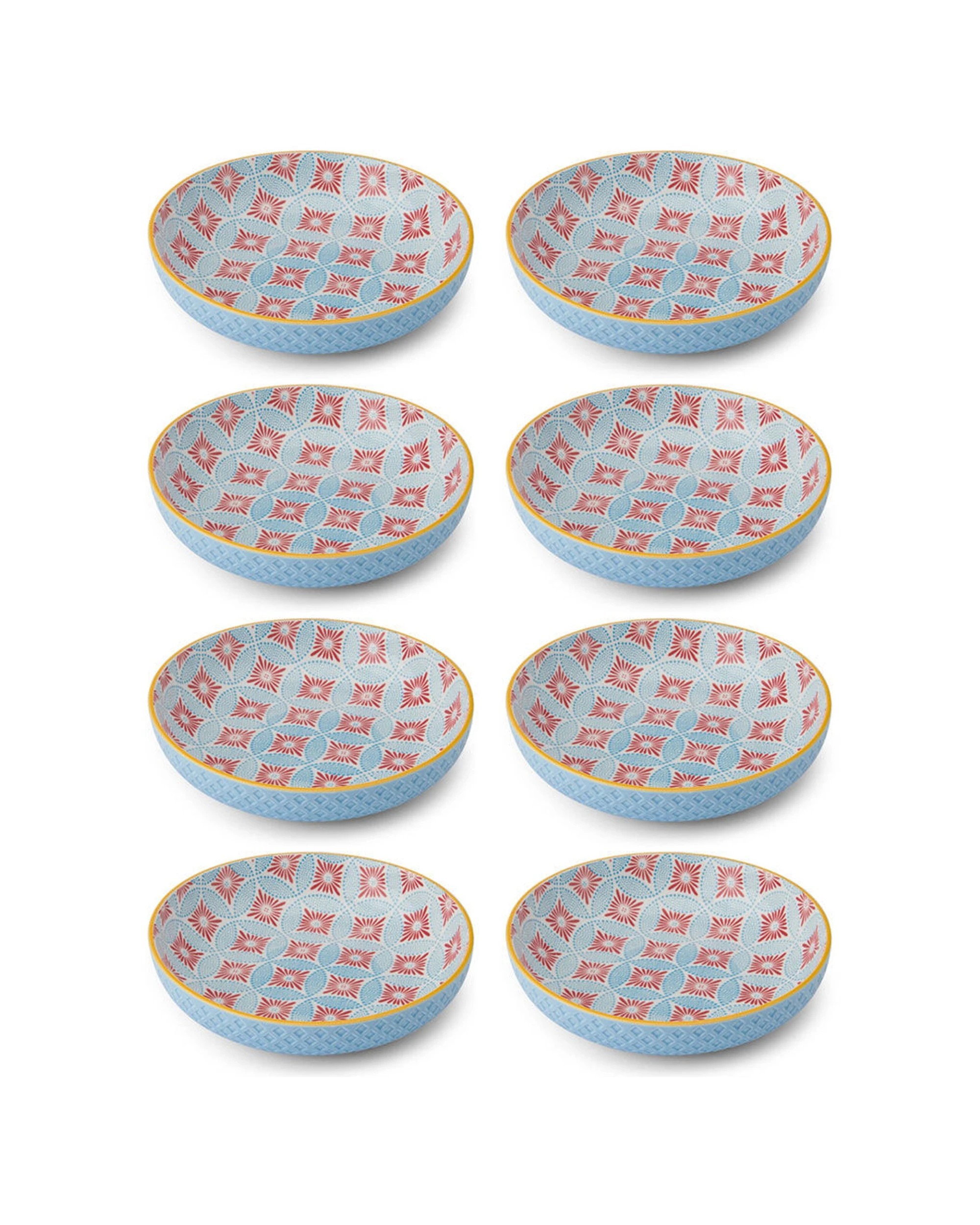 1 Mikasa 8PK Mosaic Ceramic Bowl Round Dinnerware Stoneware 21cm - Multi, 1 of 7