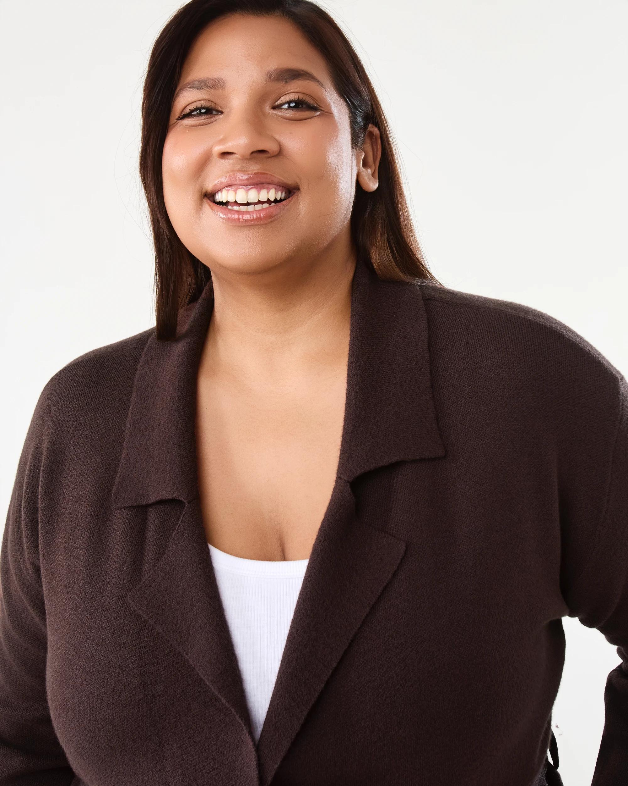 4 Curve Trench Coatigan Choc Plum, 4 of 8