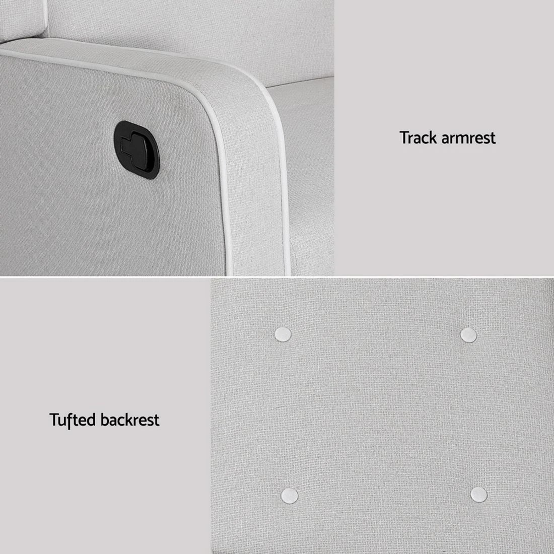 6 Artiss Recliner Armchair 360° Swive - Grey, 6 of 6