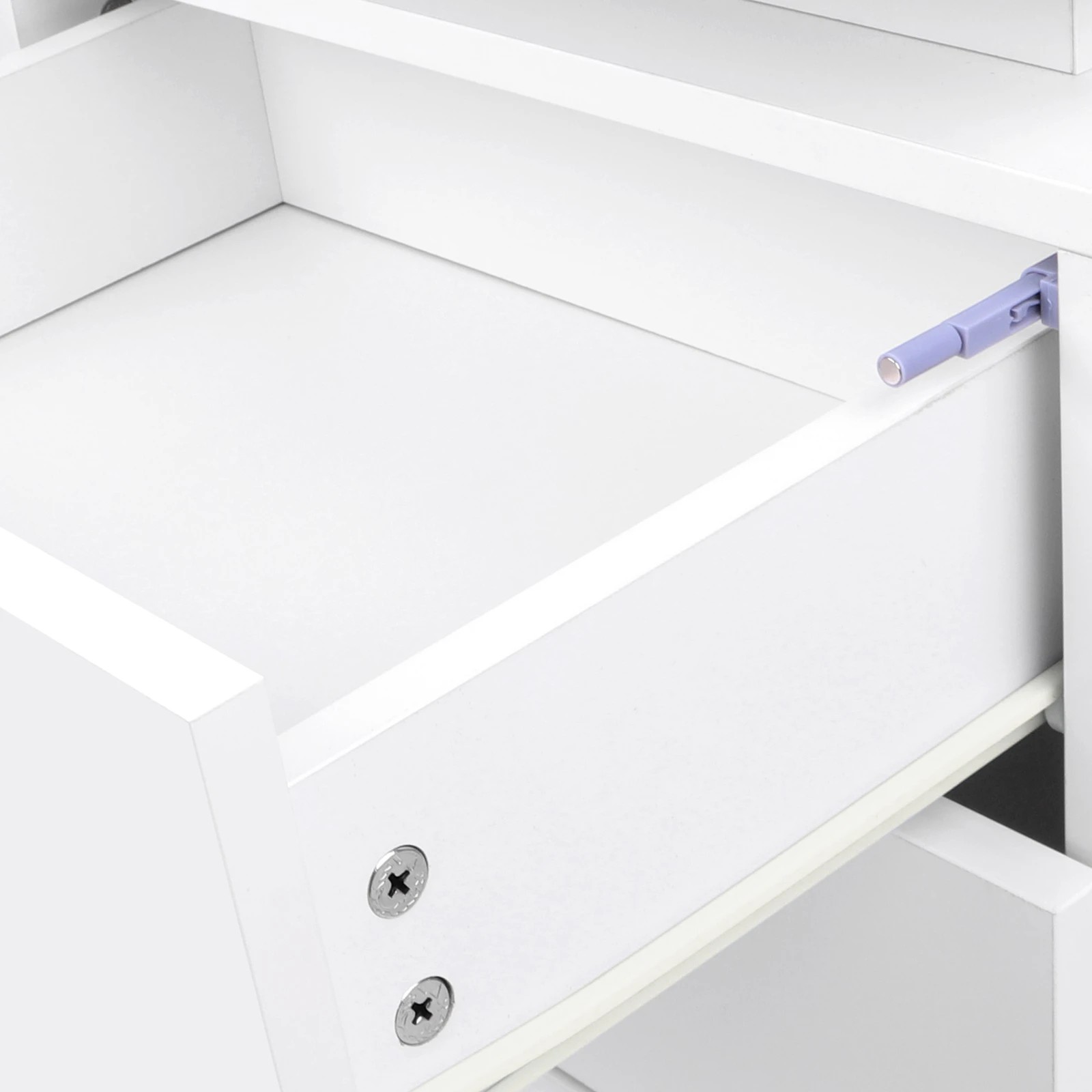 7 Alfordson Bedside Table RGB LED Nightstand 3 Drawers 4 Side High Gloss - White, 7 of 10