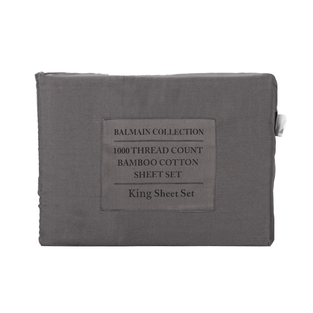 1 Royal Comfort 1000TC Balmain Hotel Grade Bamboo Cotton Sheets Pillowcases Set King - Grey, 1 of 4
