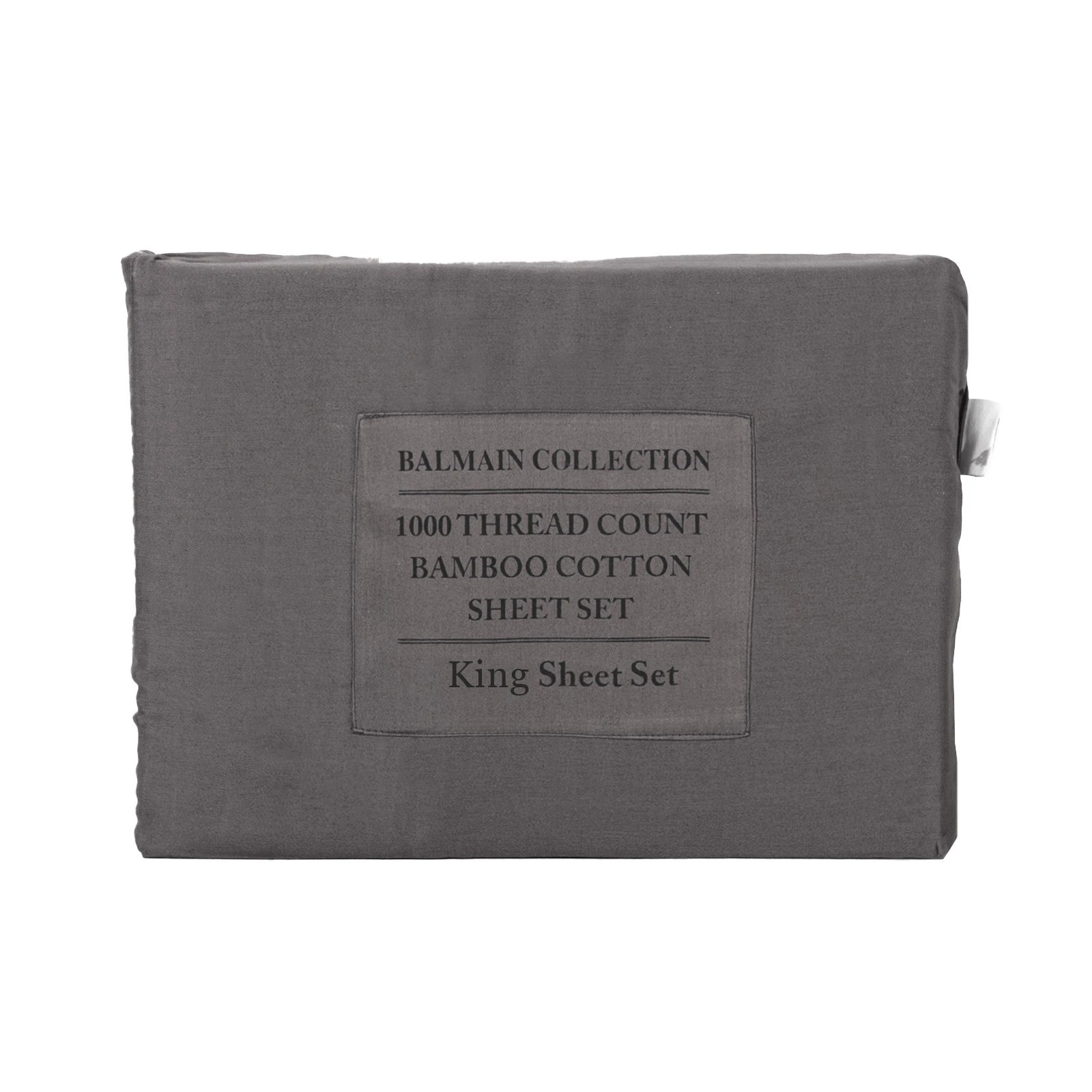 1 Royal Comfort 1000TC Balmain Hotel Grade Bamboo Cotton Sheets Pillowcases Set - King Bed - Grey, 1 of 4