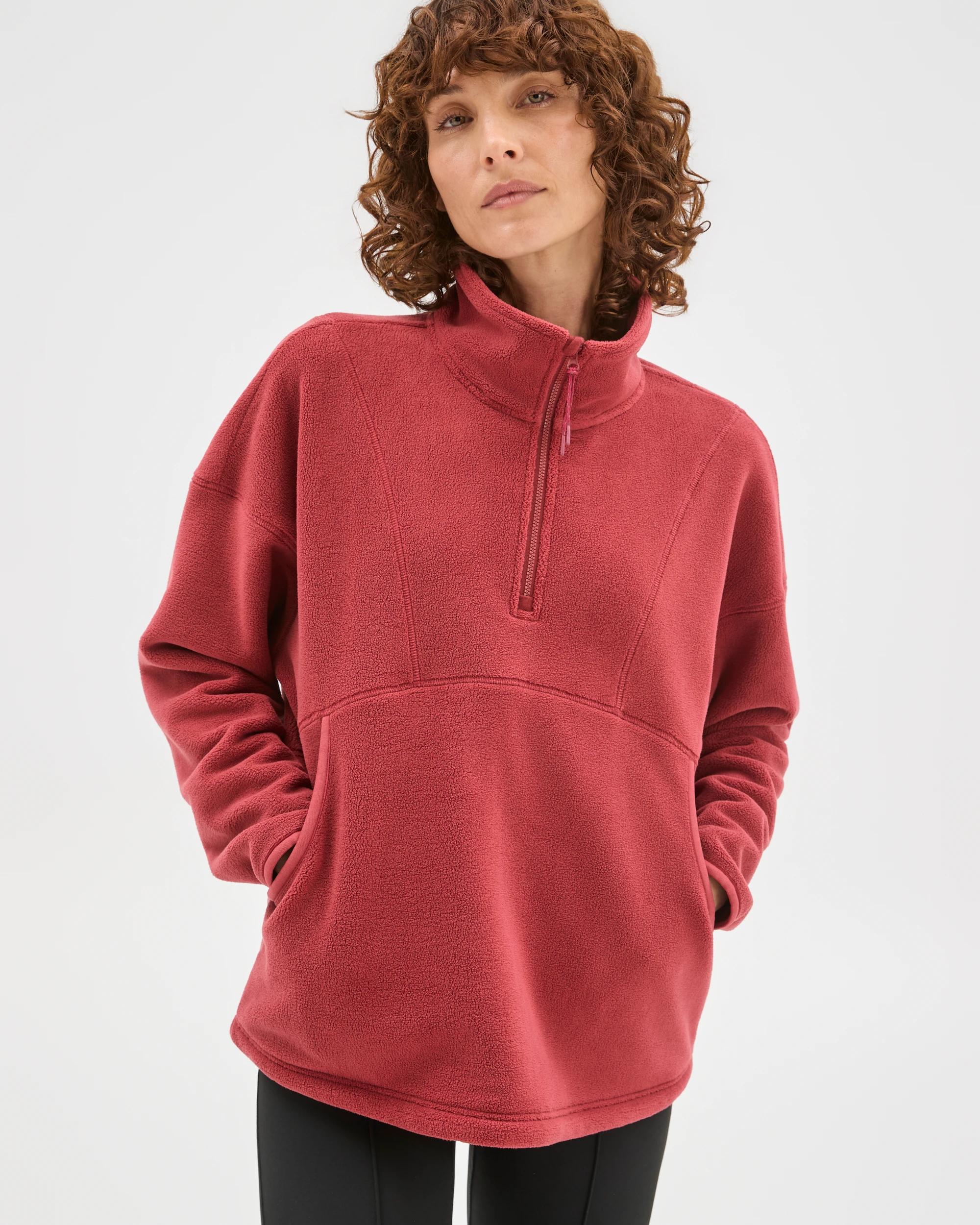 2 Target Woman Polar Fleece 1/4 Zip Jumper EARTH ROSE, 2 of 6