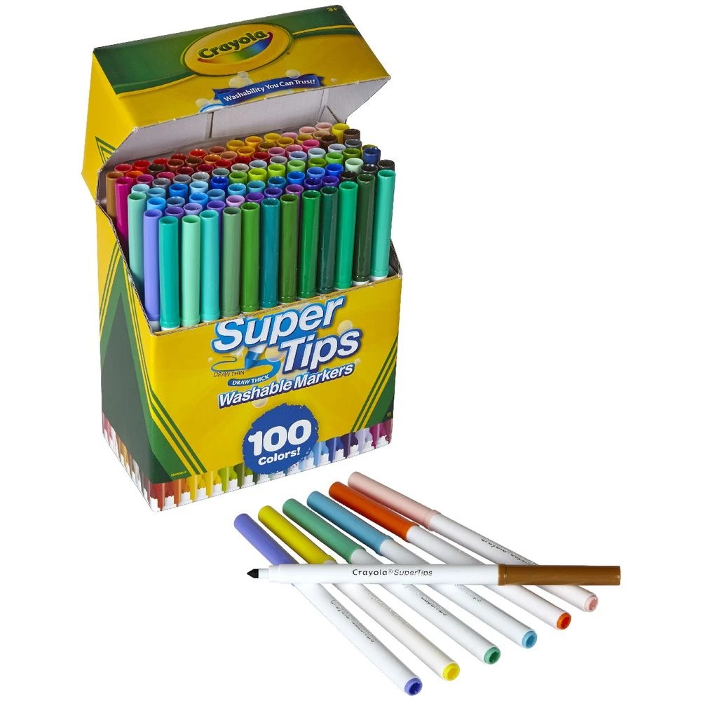 2 Crayola Washable SuperTips Markers 100 Pack Assorted, 2 of 3