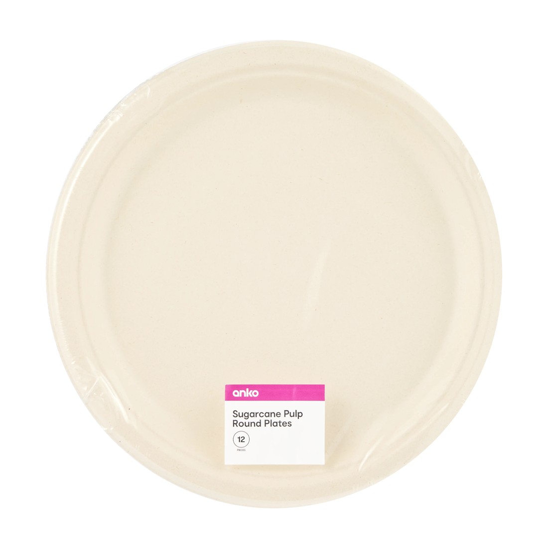 4 12 Piece Sugarcane Pulp Round Plates, 4 of 4