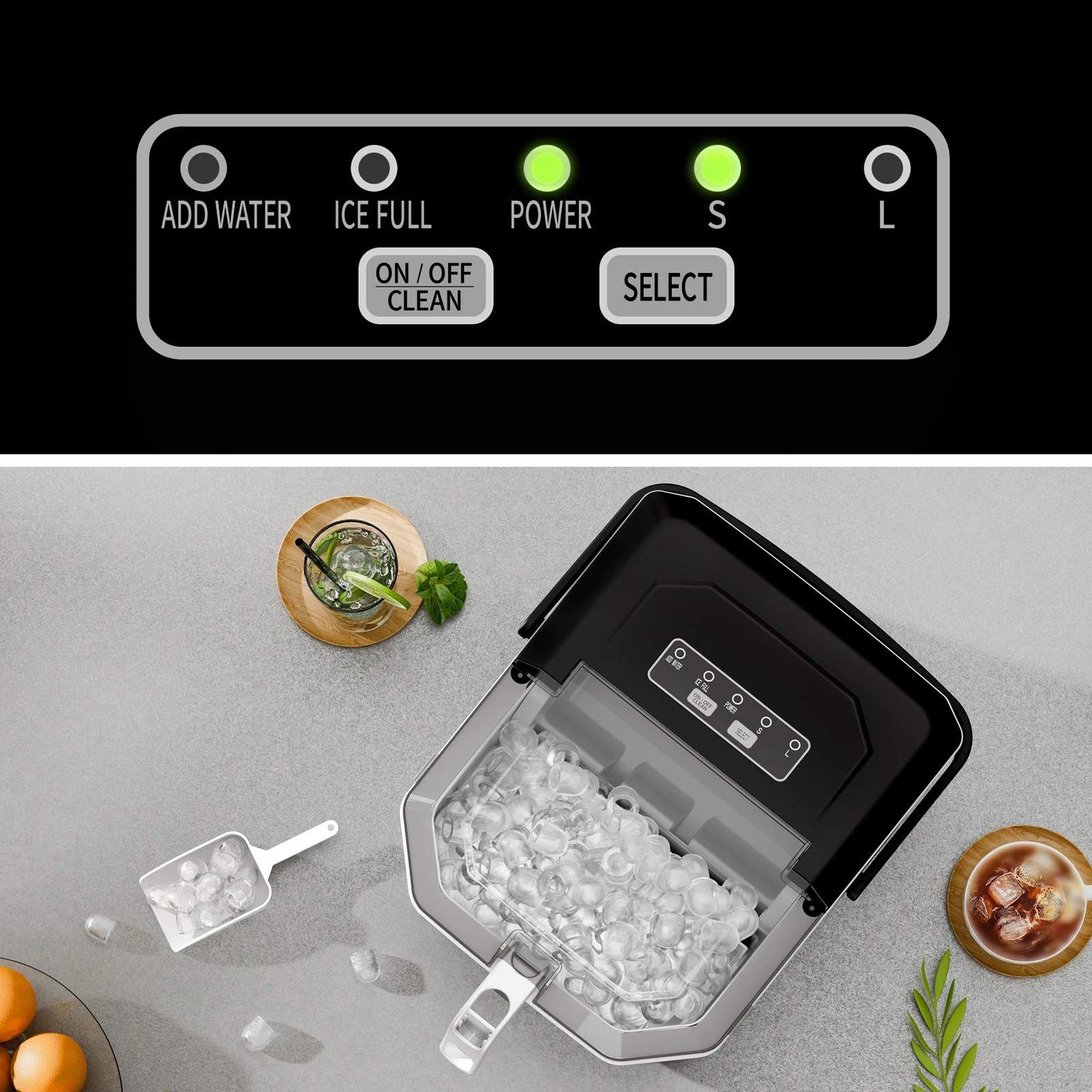 5 Alfordson Portable Ice Maker Machine Bar Countertop 12kg With Handle - Black, 5 of 10