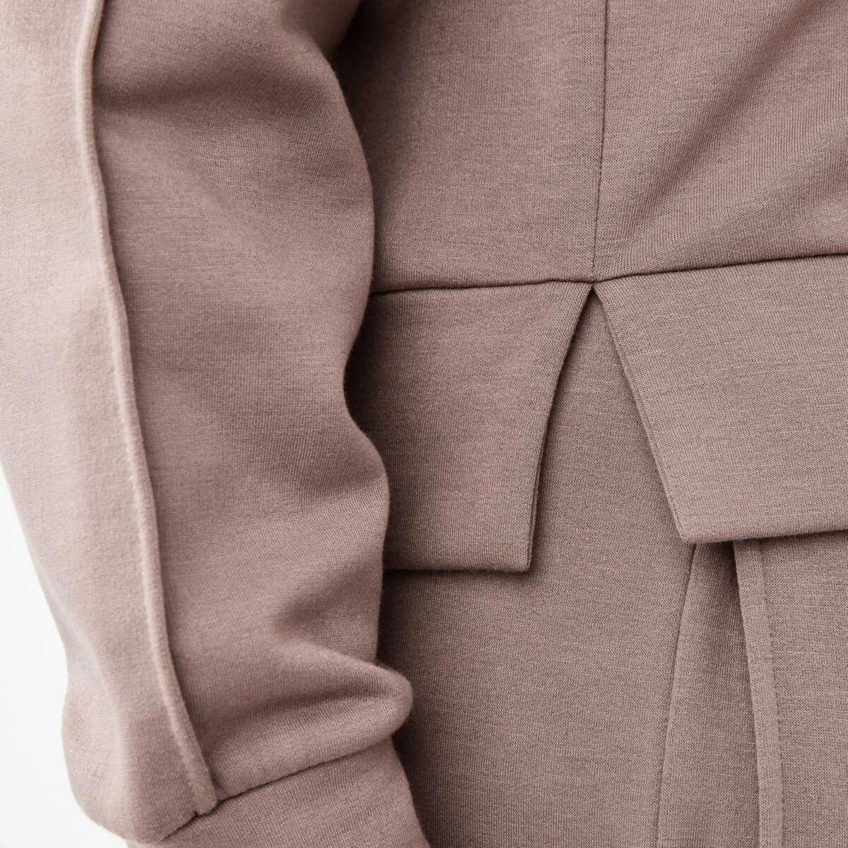 6 Soft Touch Boxy Crew Sweatshirt Taupe Brn, 6 of 6