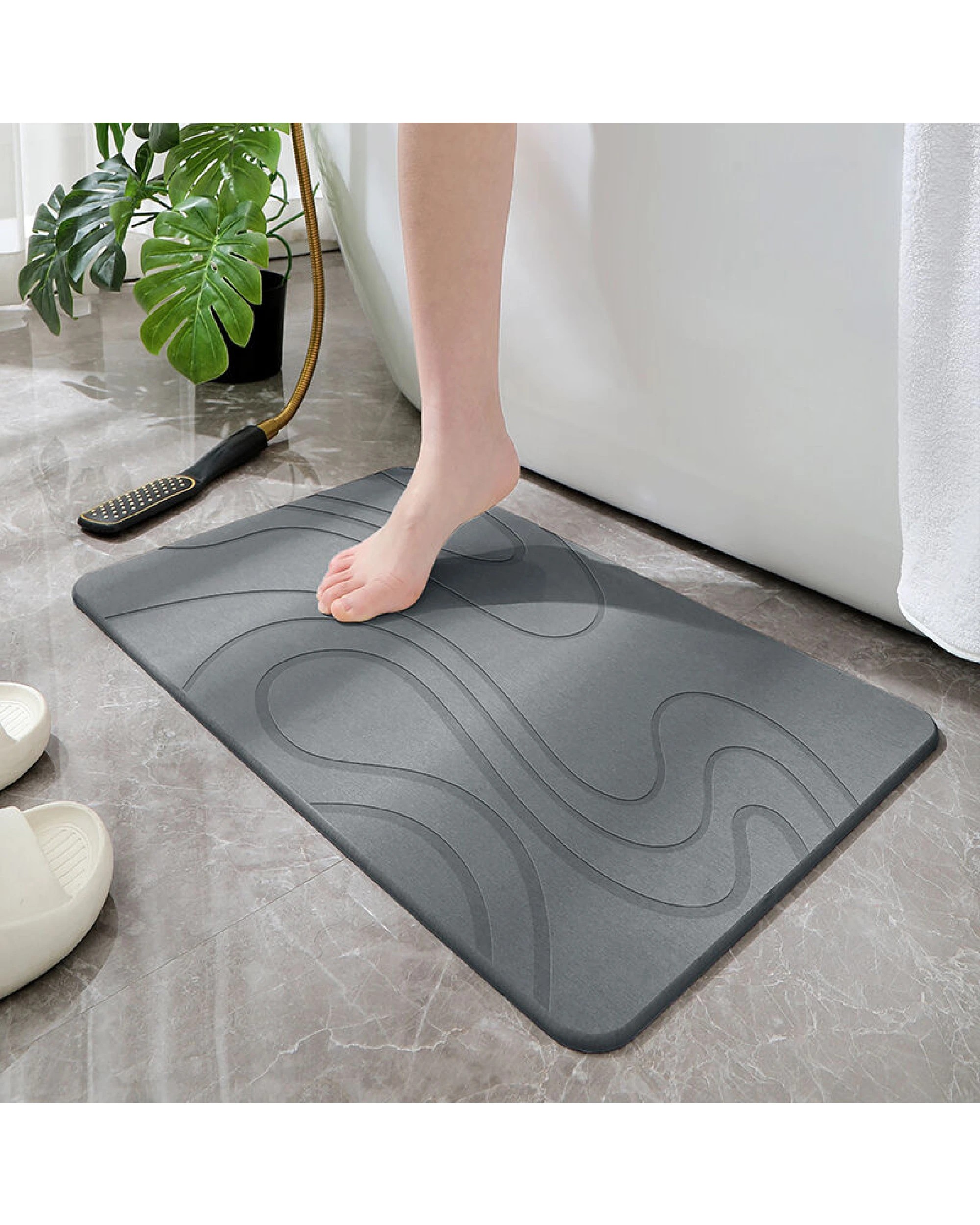 3 BR Home Diatomite Bath Mat with Anti-Slip Design for Quick Drying, 3 of 8