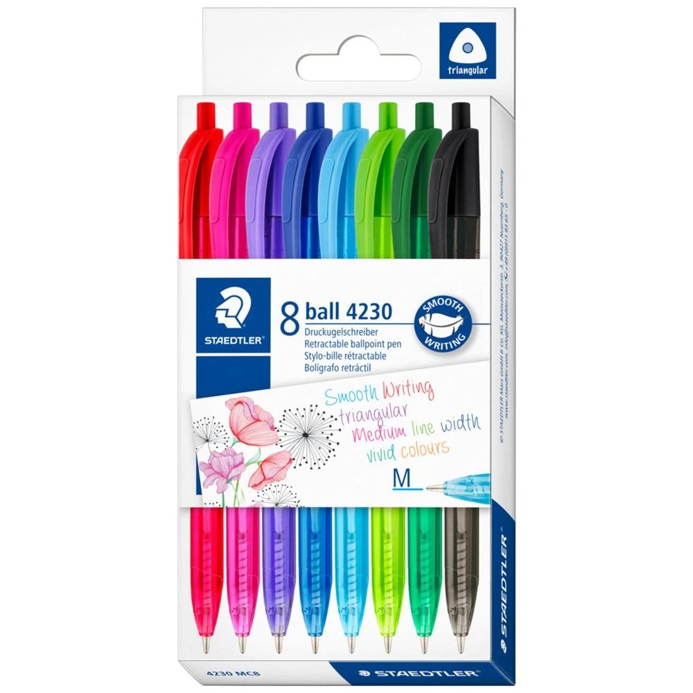 1 Staedtler 4230 Retractable Ballpoint Pens Med Asst 8 Pack, 1 of 6