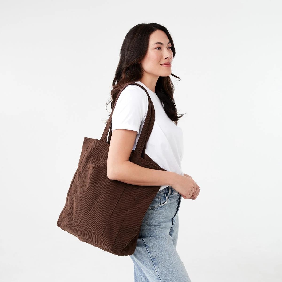 5 Corduroy Tote Bag Melt Brown, 5 of 5