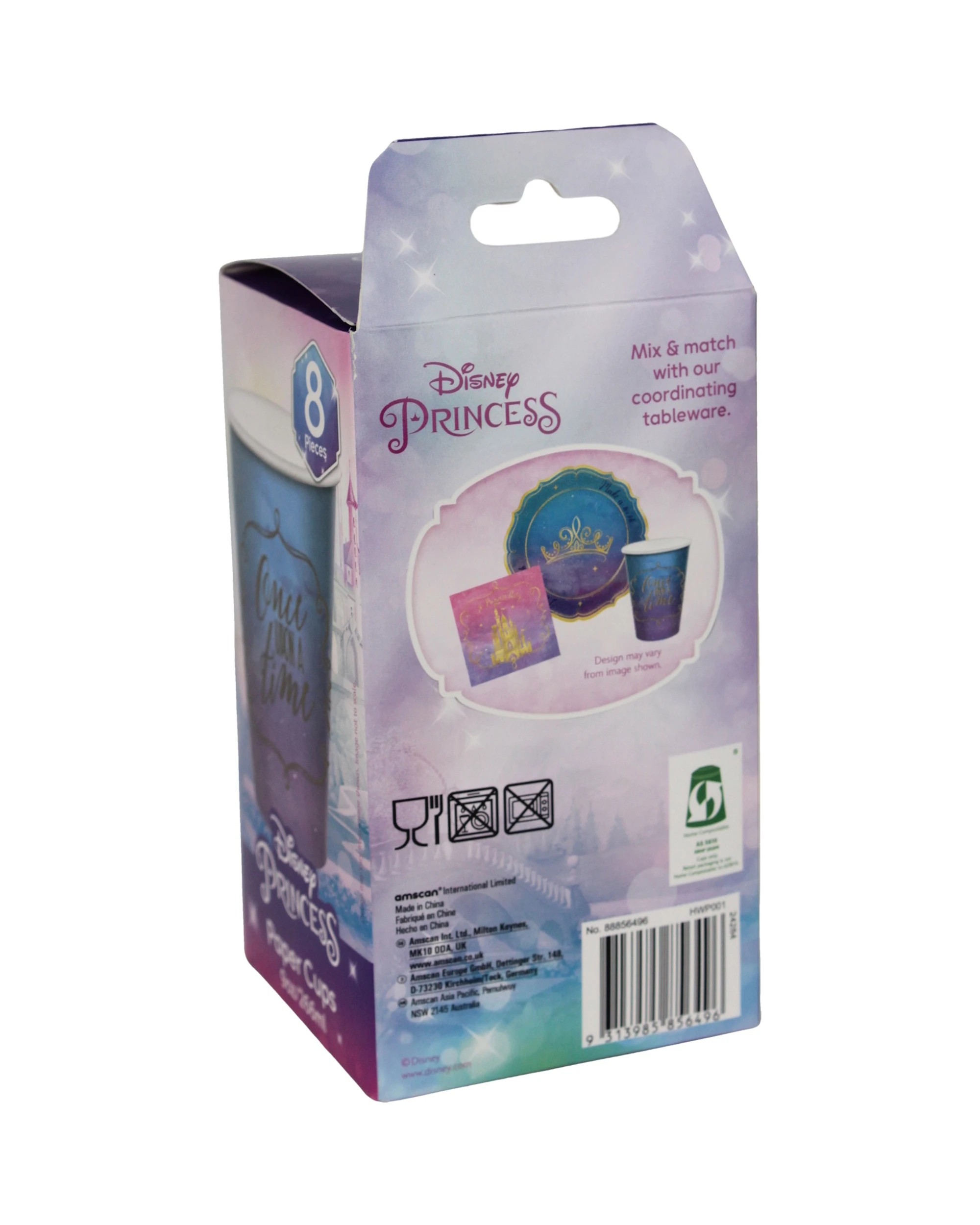 1 Amscan Disney Princess Once Upon A Time Paper Cups 266ml Pack of 8, 1 of 1